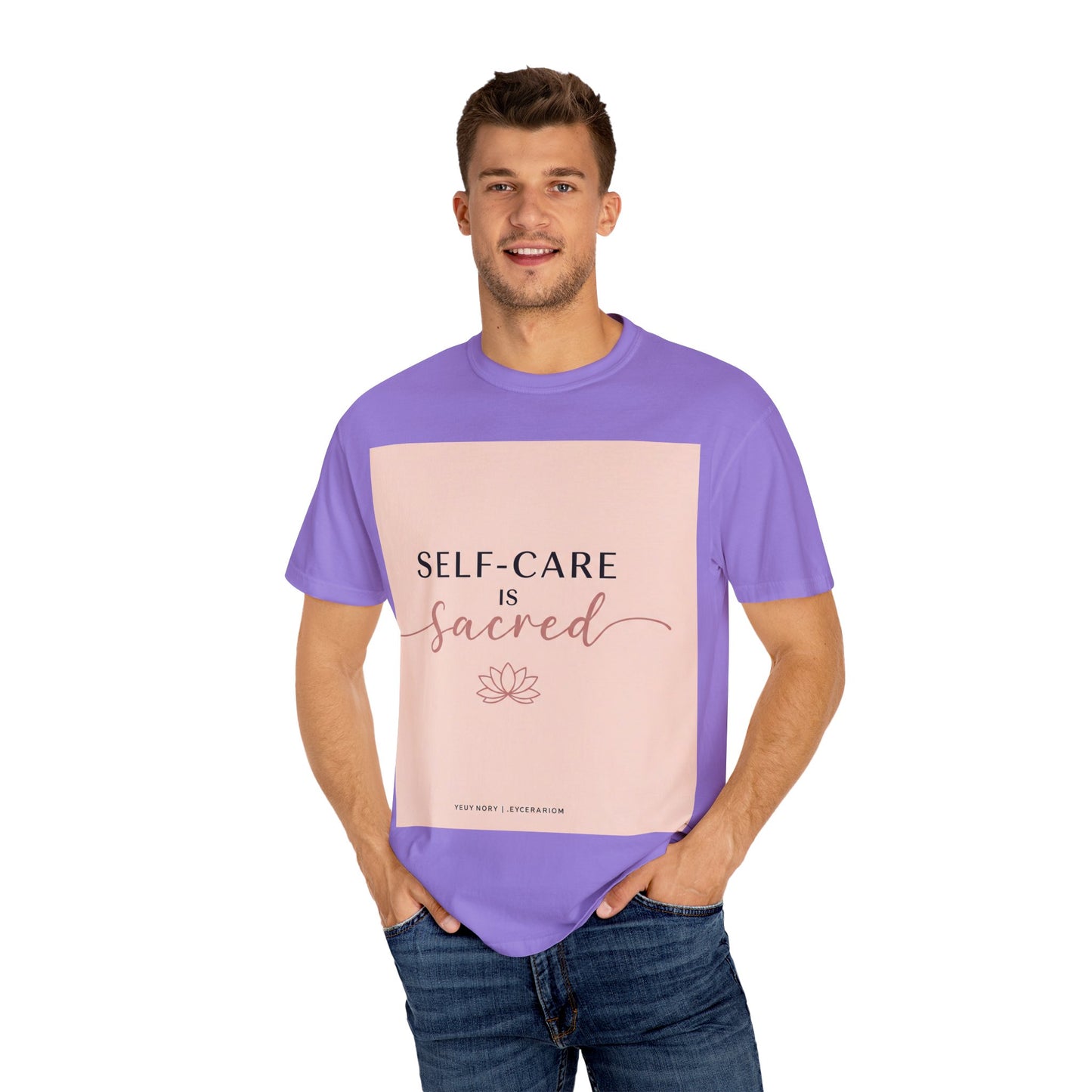 Front Print Design "Self-Care is Sacred" T-Shirt