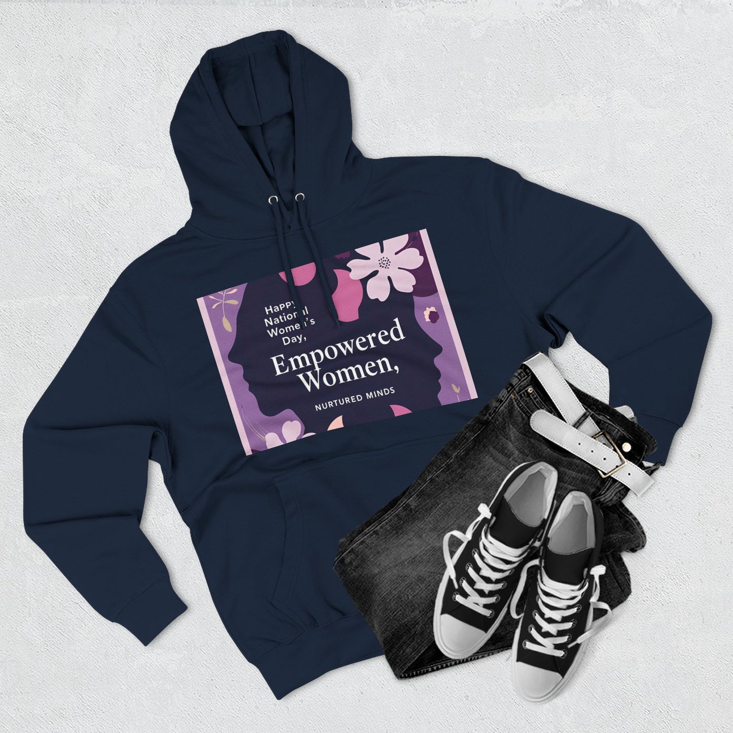 Empowered Women Fleece Hoodie - Happy National Women's Day Design