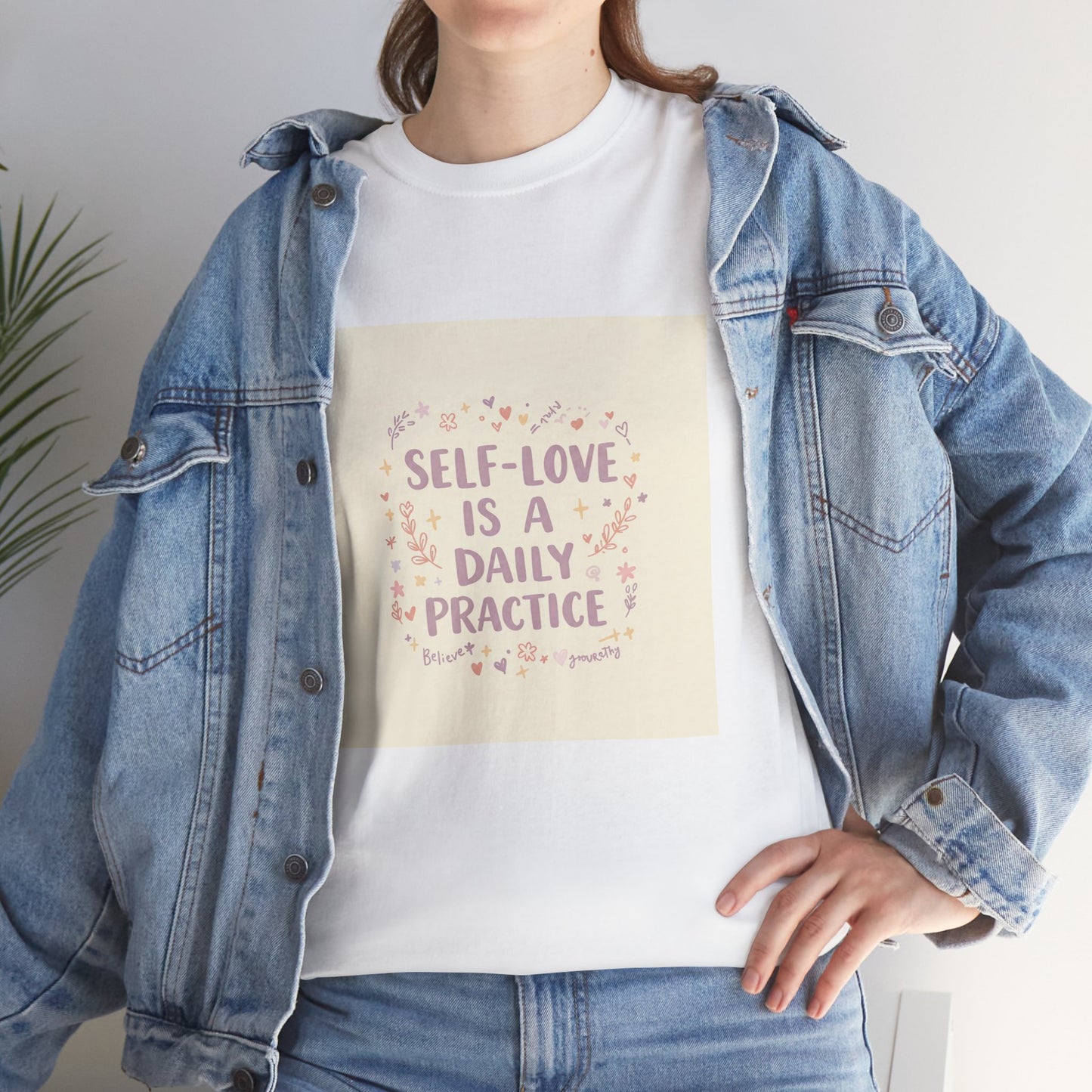 Self-Love is a Daily Practice Unisex Heavy Cotton Tee - Inspirational Graphic Tee