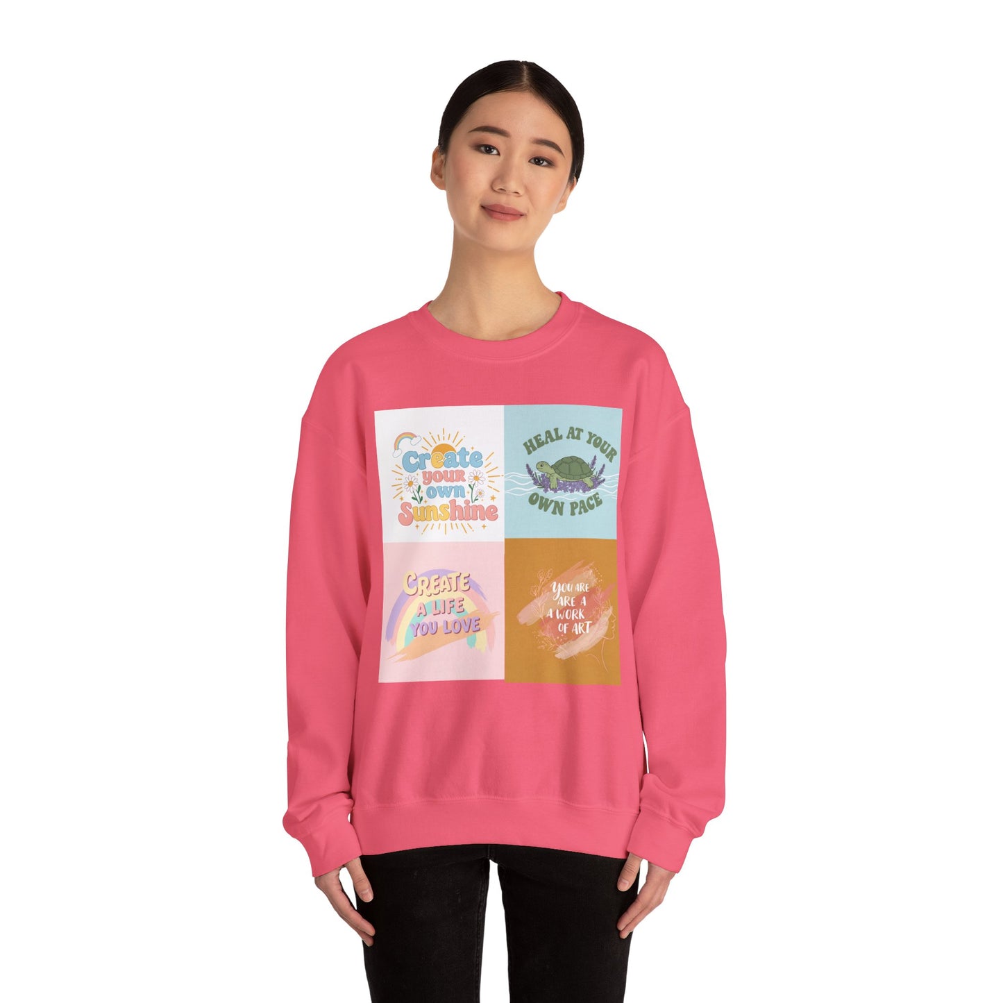 Inspirational Crewneck Sweatshirt - "Create Your Own Sunshine" & More