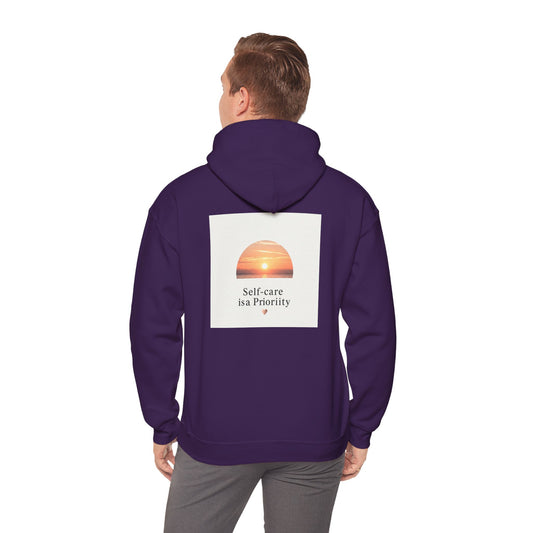 Back Print Design "Self-Care is a Priority" Hoodie