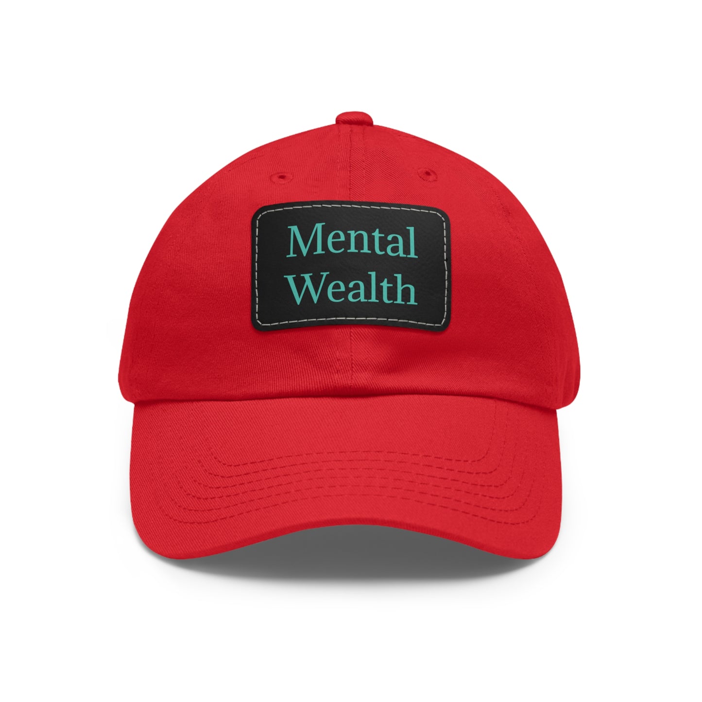 Mental Wealth Dad Hat with Leather Patch - Classic Style Cap for Mindfulness