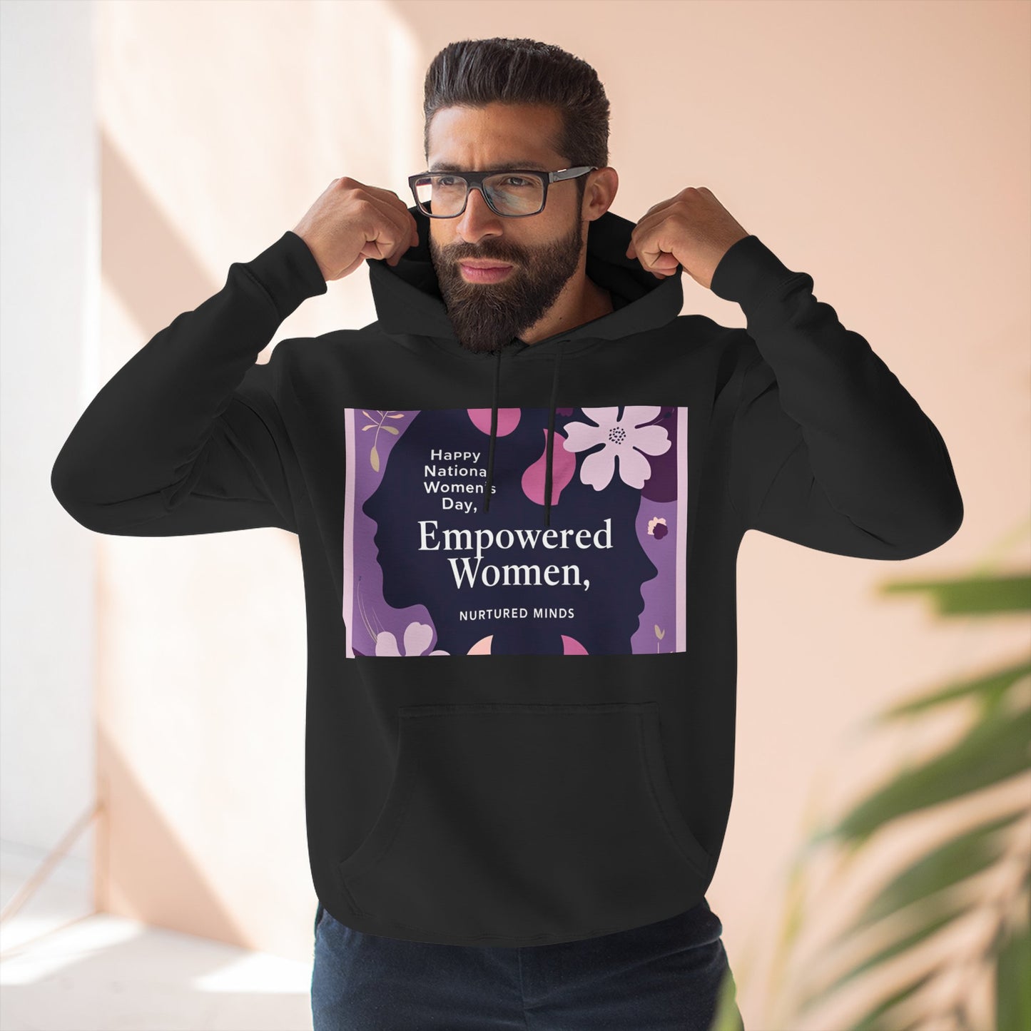 Empowered Women Fleece Hoodie - Happy National Women's Day Design