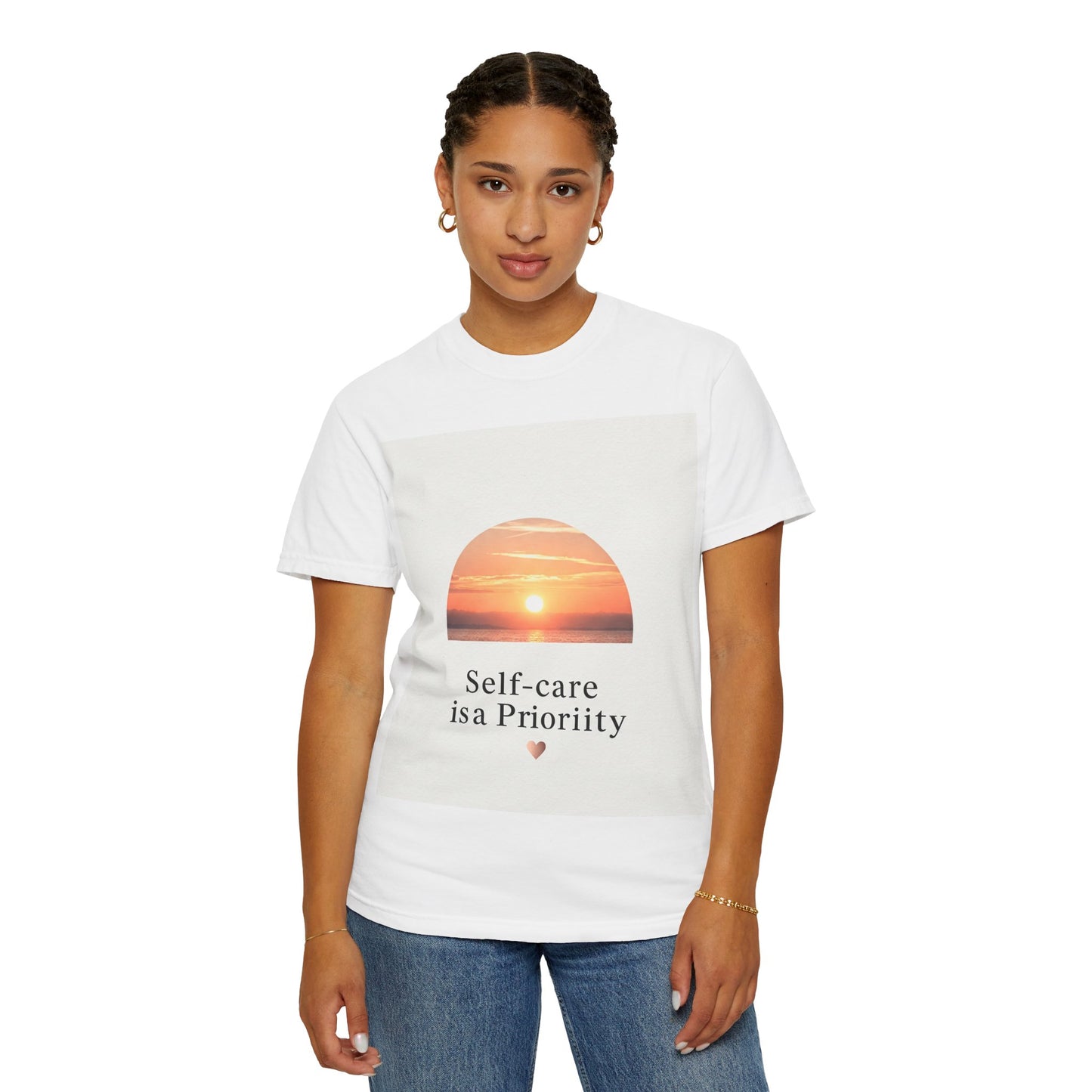 Self-Care ဦးစားပေး Unisex Garment-Dyed T-Shirt