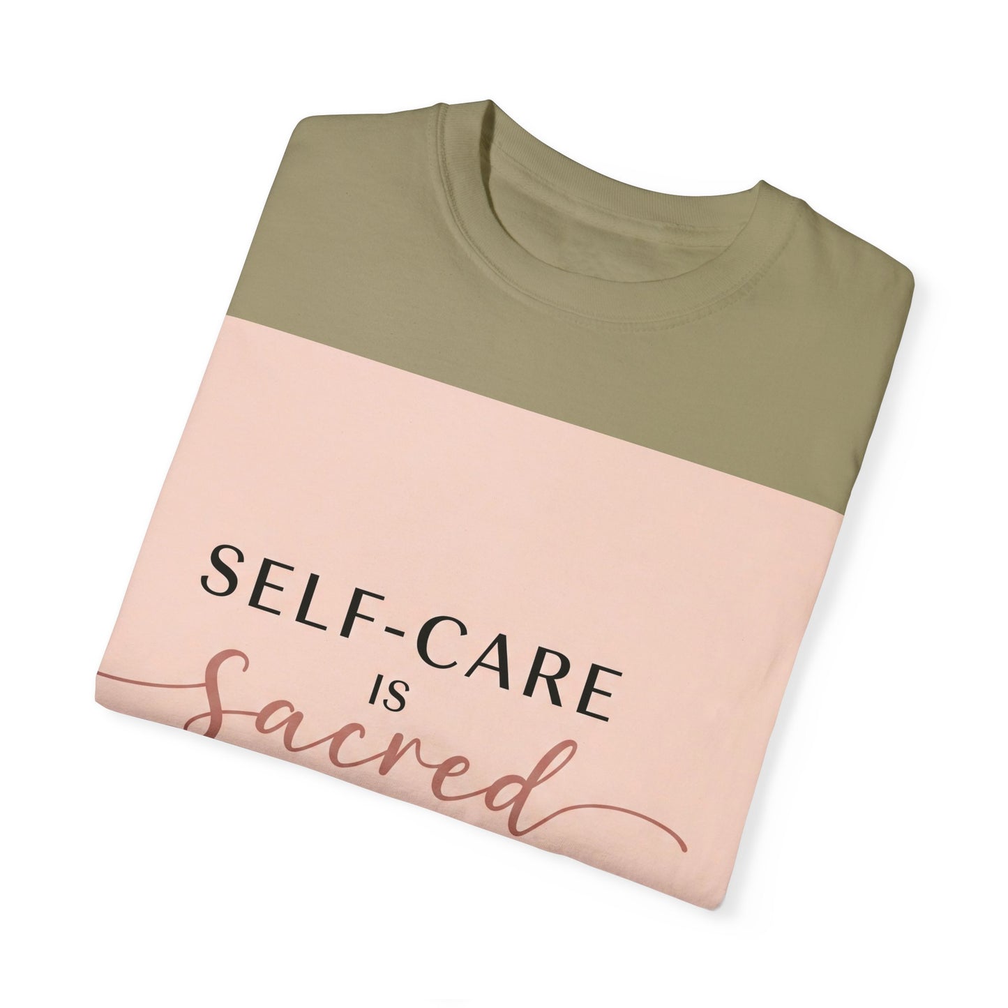 Front Print Design "Self-Care is Sacred" T-Shirt