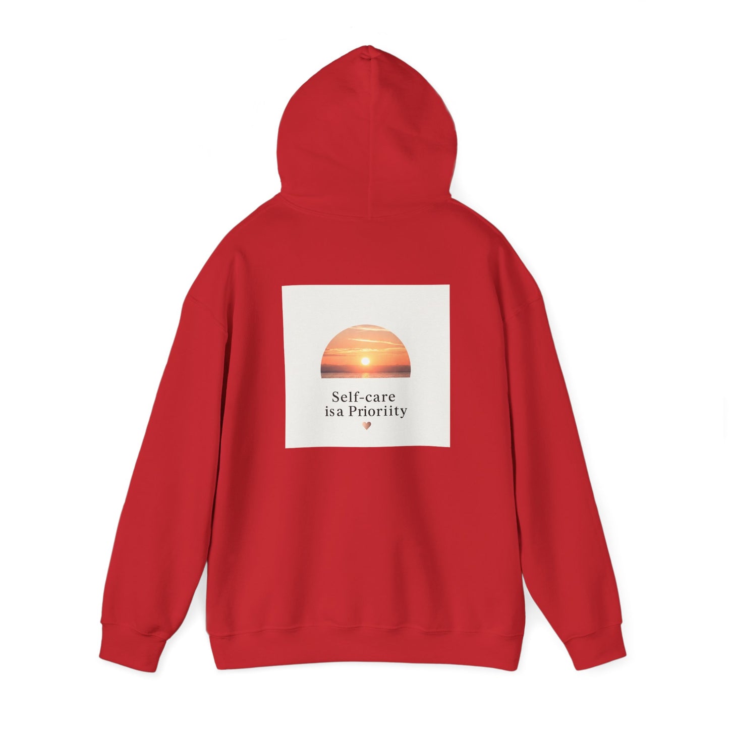 Back Print Design "Self-Care is a Priority" Hoodie