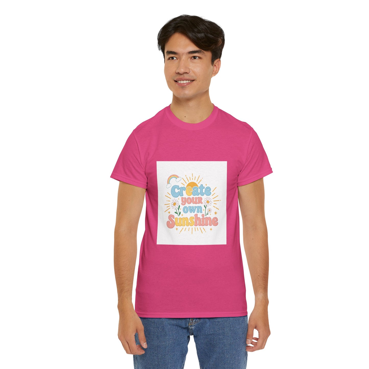 Create Your Own Sunshine Unisex Heavy Cotton Tee - Positive Vibe T-Shirt for Joyful Moments