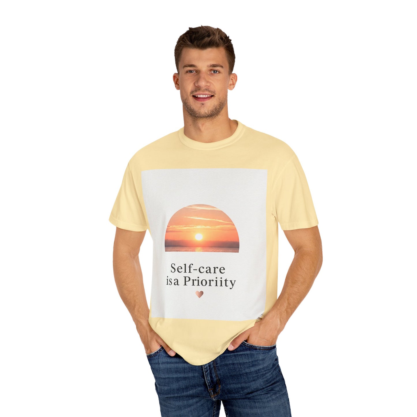 Self-Care ဦးစားပေး Unisex Garment-Dyed T-Shirt