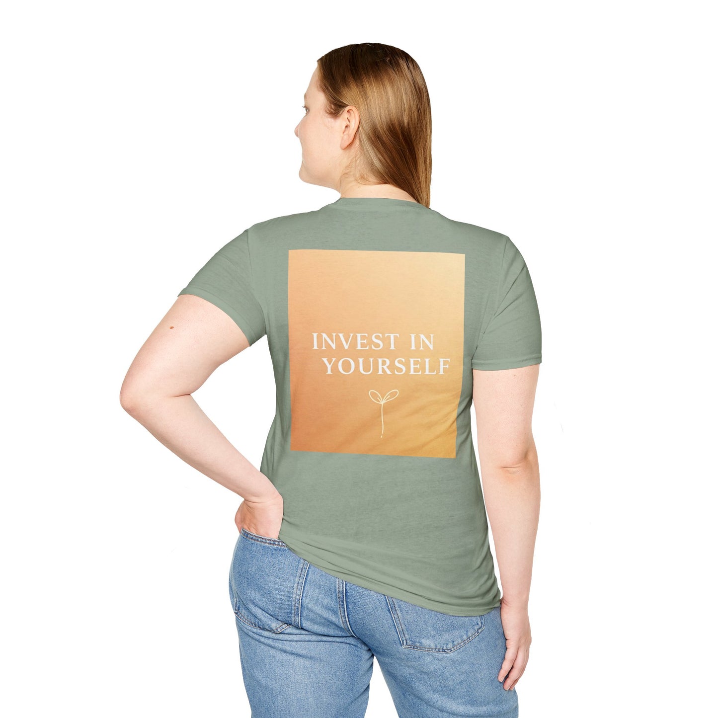 Front Print Design "Invest in Yourself" T-Shirt