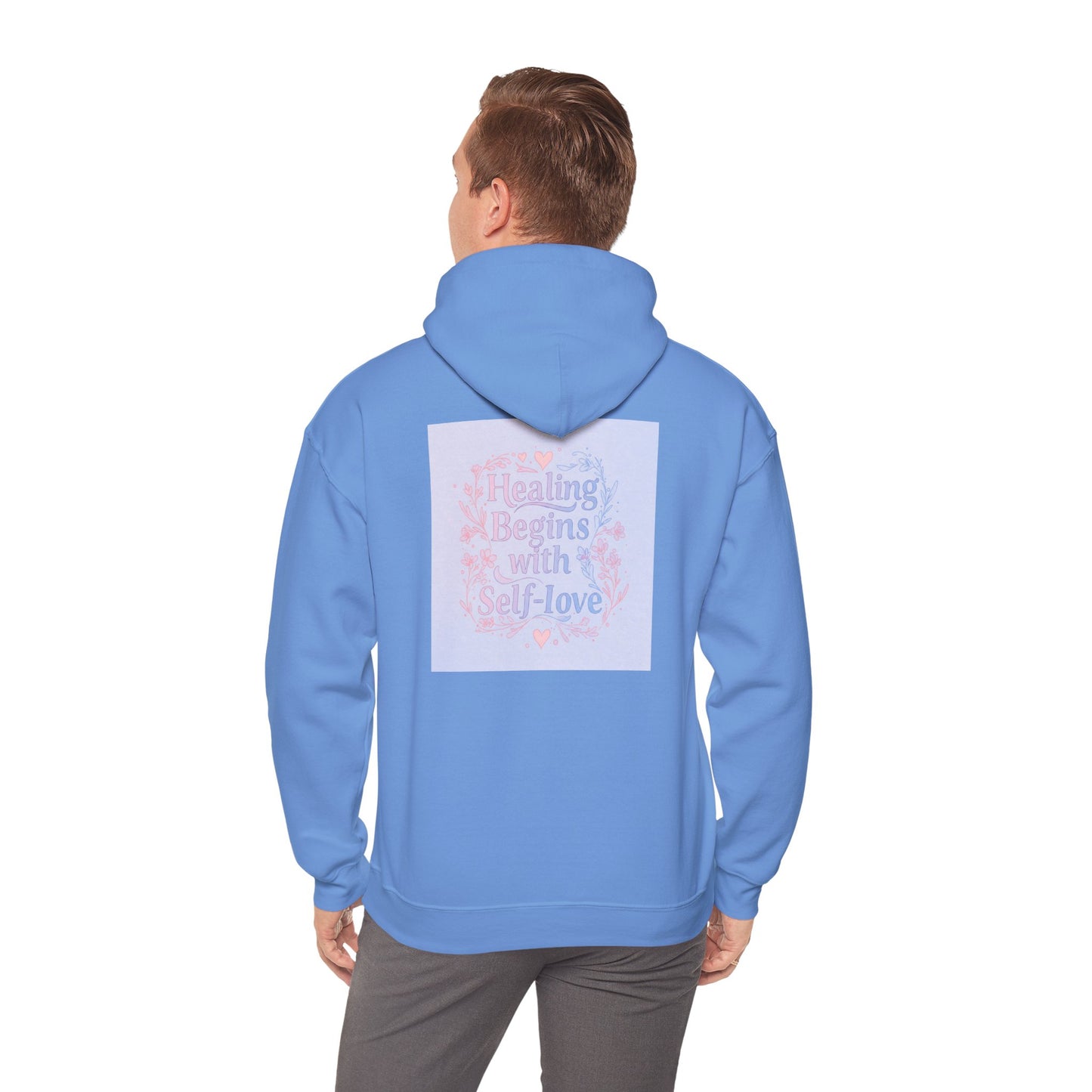 Back Print Design "Healing Begins with Self-Love" Hoodie