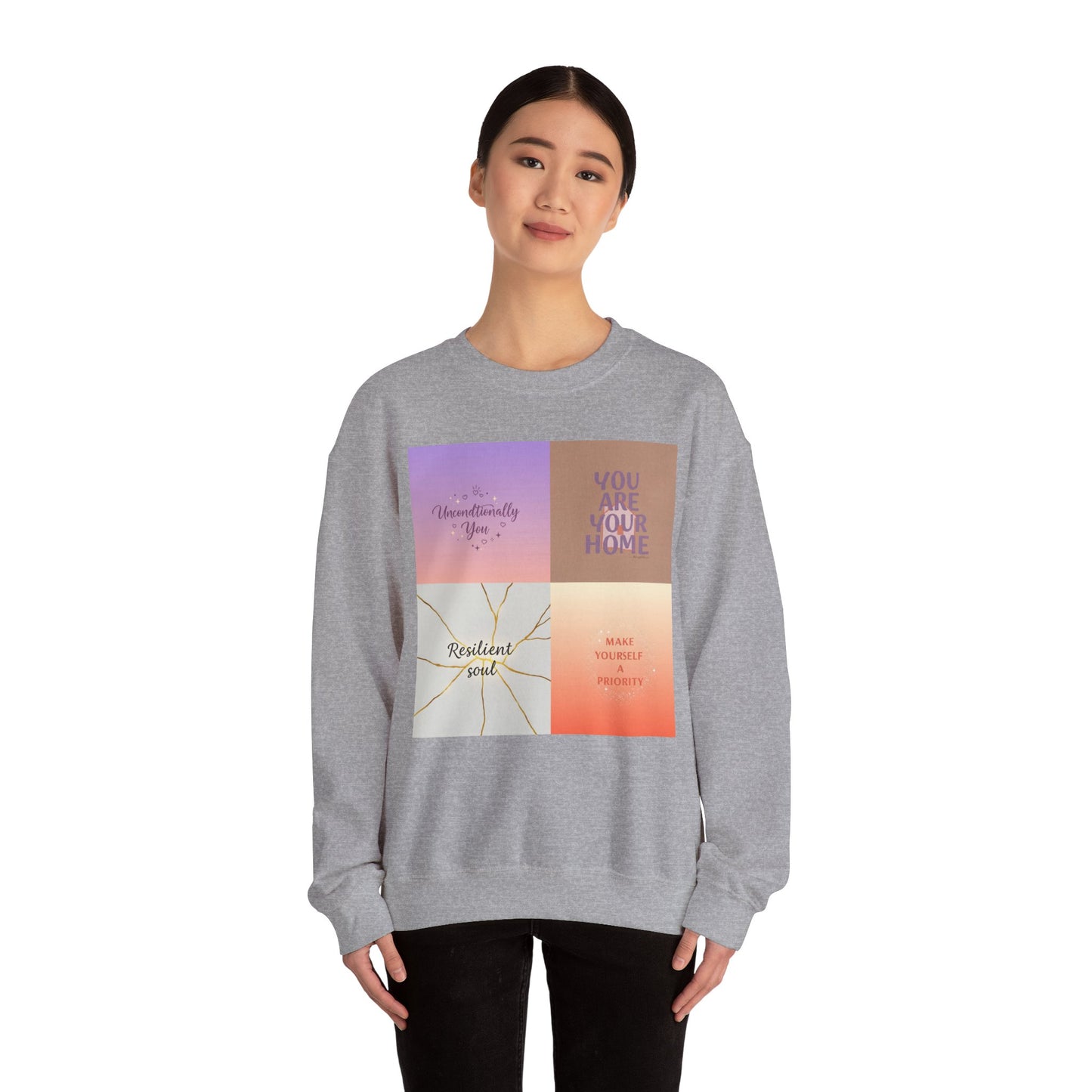 Inspirational Quote Sweatshirt - "Make Yourself a Priority" Unisex Crewneck