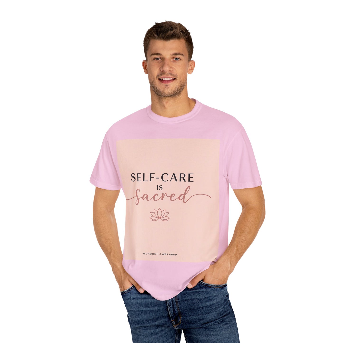 Front Print Design "Self-Care is Sacred" T-Shirt