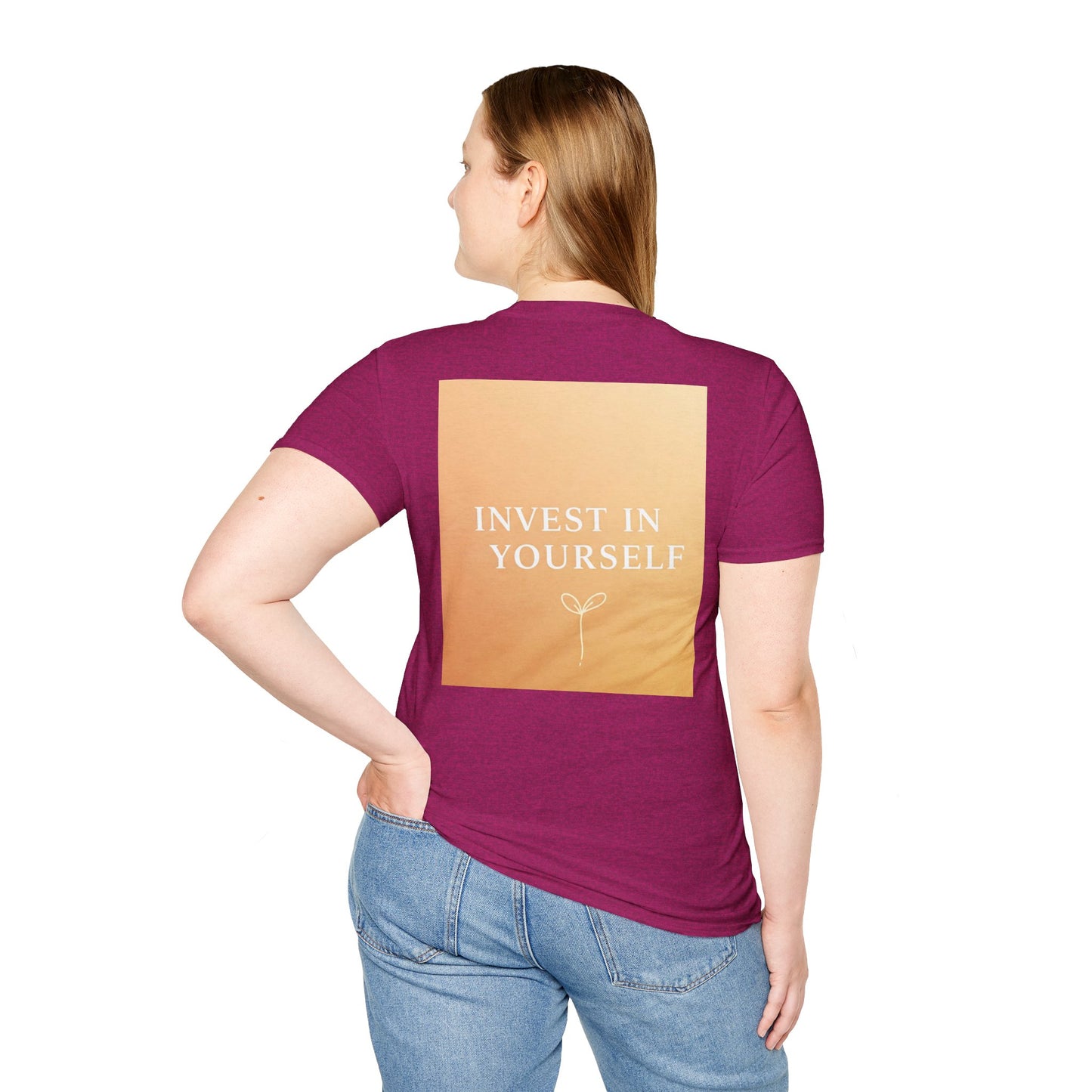 Front Print Design "Invest in Yourself" T-Shirt