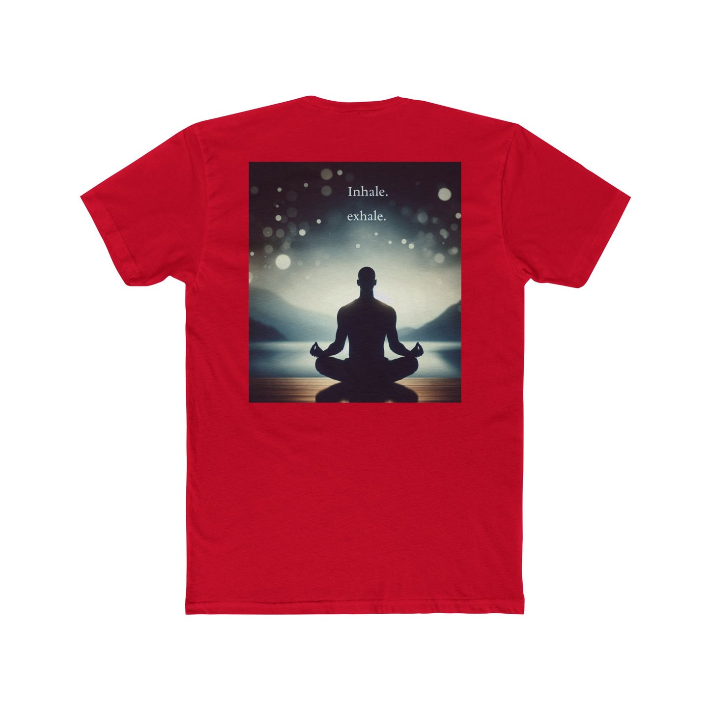 Mindfulness Meditation Tee - "Inhale. Exhale." - Unisex Cotton Crew