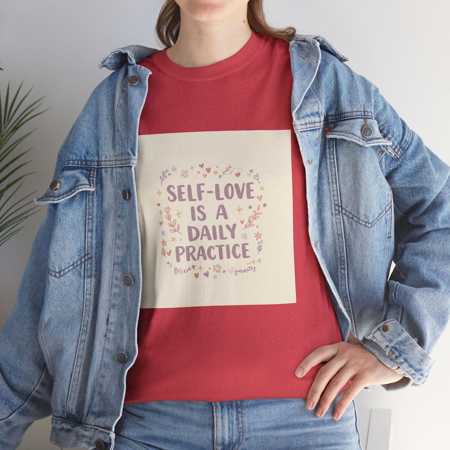 Self-Love is a Daily Practice Unisex Heavy Cotton Tee - Inspirational Graphic Tee