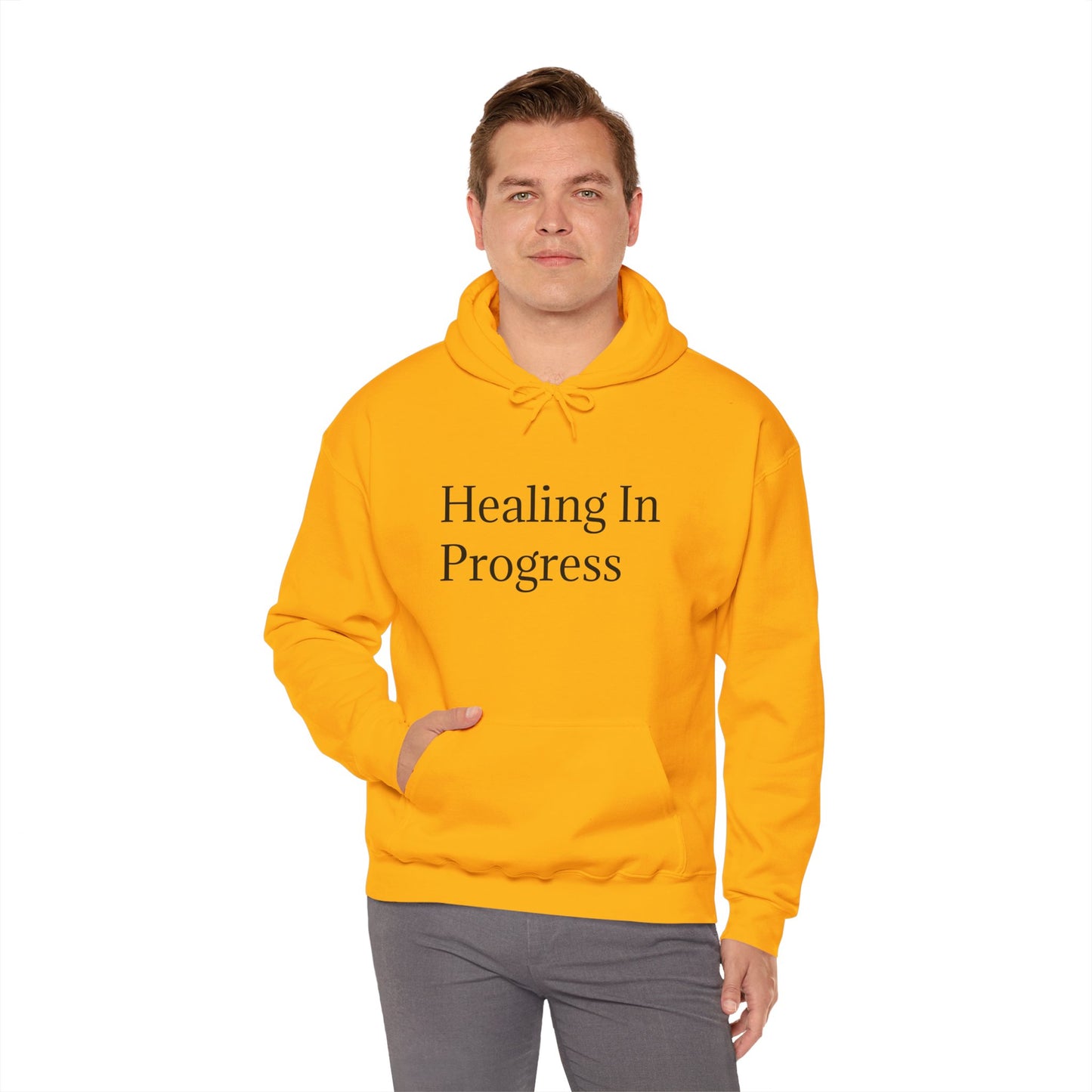 တိုးတက်မှုအတွက် ကုစားခြင်း Unisex Heavy Blend Hoodie - Self-Care &amp; Relaxation အတွက် ဇိမ်ခံအင်္ကျီ