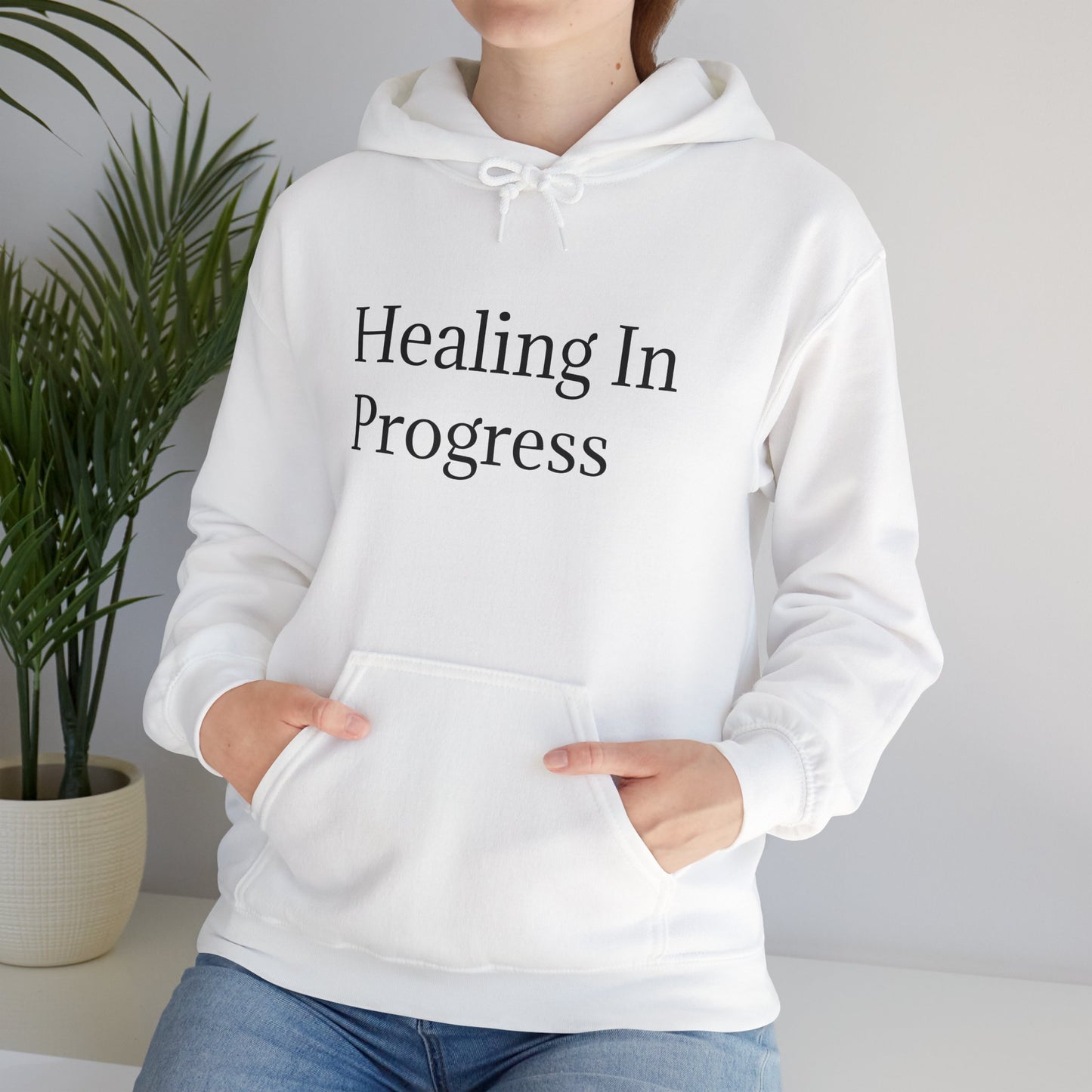 တိုးတက်မှုအတွက် ကုစားခြင်း Unisex Heavy Blend Hoodie - Self-Care &amp; Relaxation အတွက် ဇိမ်ခံအင်္ကျီ