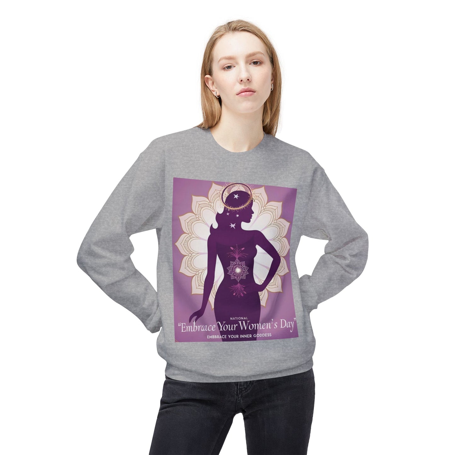 Embrace Your Inner Goddess Crewneck Sweatshirt - Women’s Day Celebration