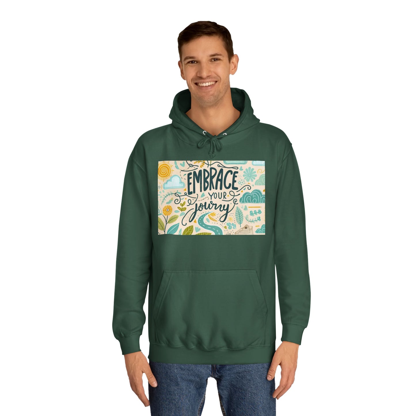 Embrace Your Journey Unisex College Hoodie - Inspirerende gemak