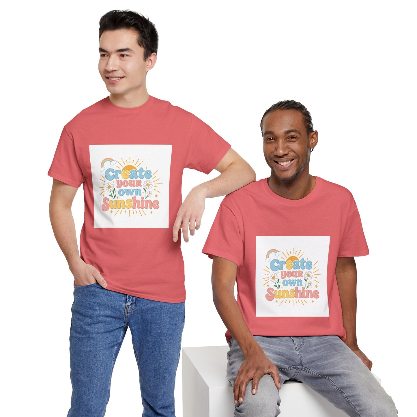 Create Your Own Sunshine Unisex Heavy Cotton Tee - Positive Vibe T-Shirt for Joyful Moments