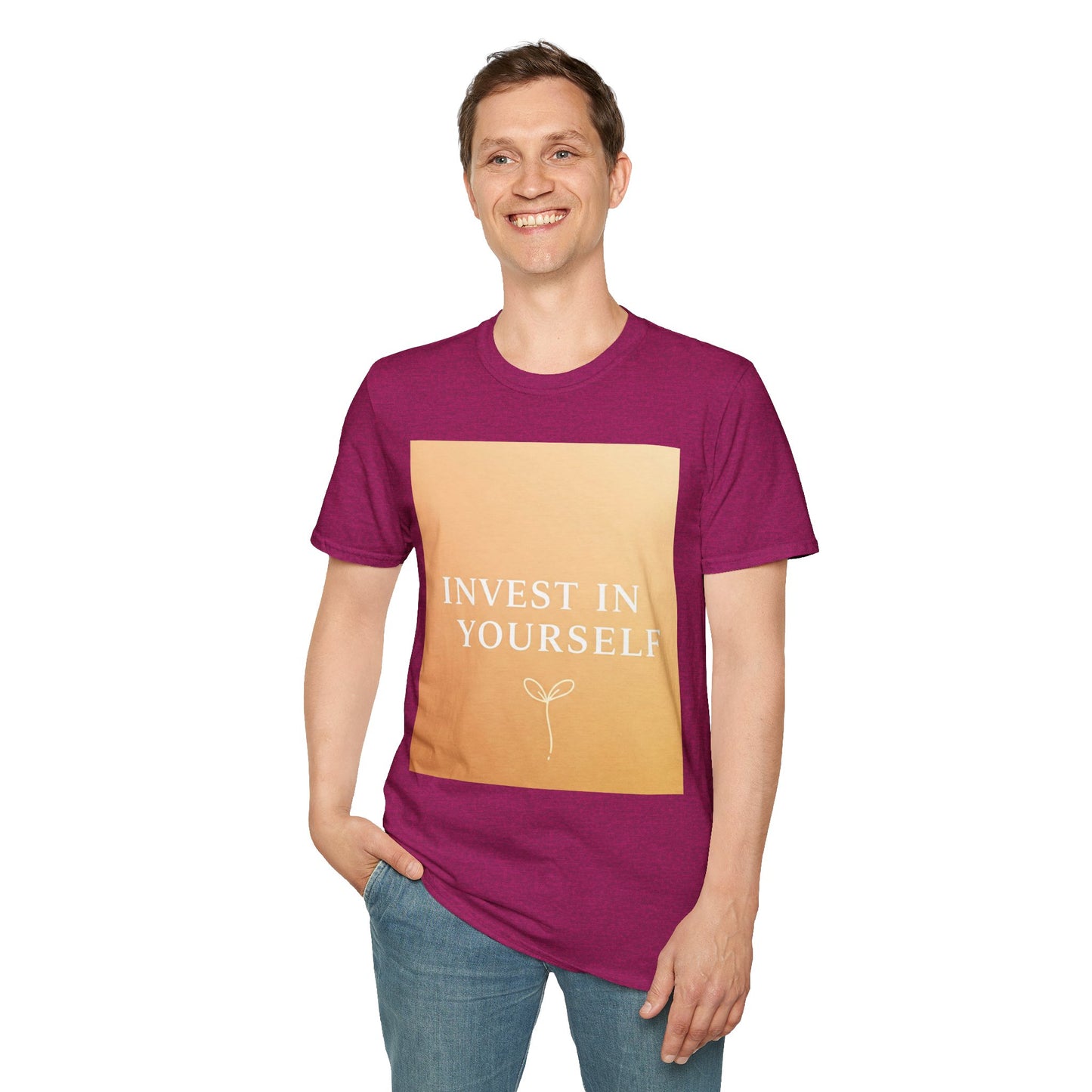 Front Print Design "Invest in Yourself" T-Shirt