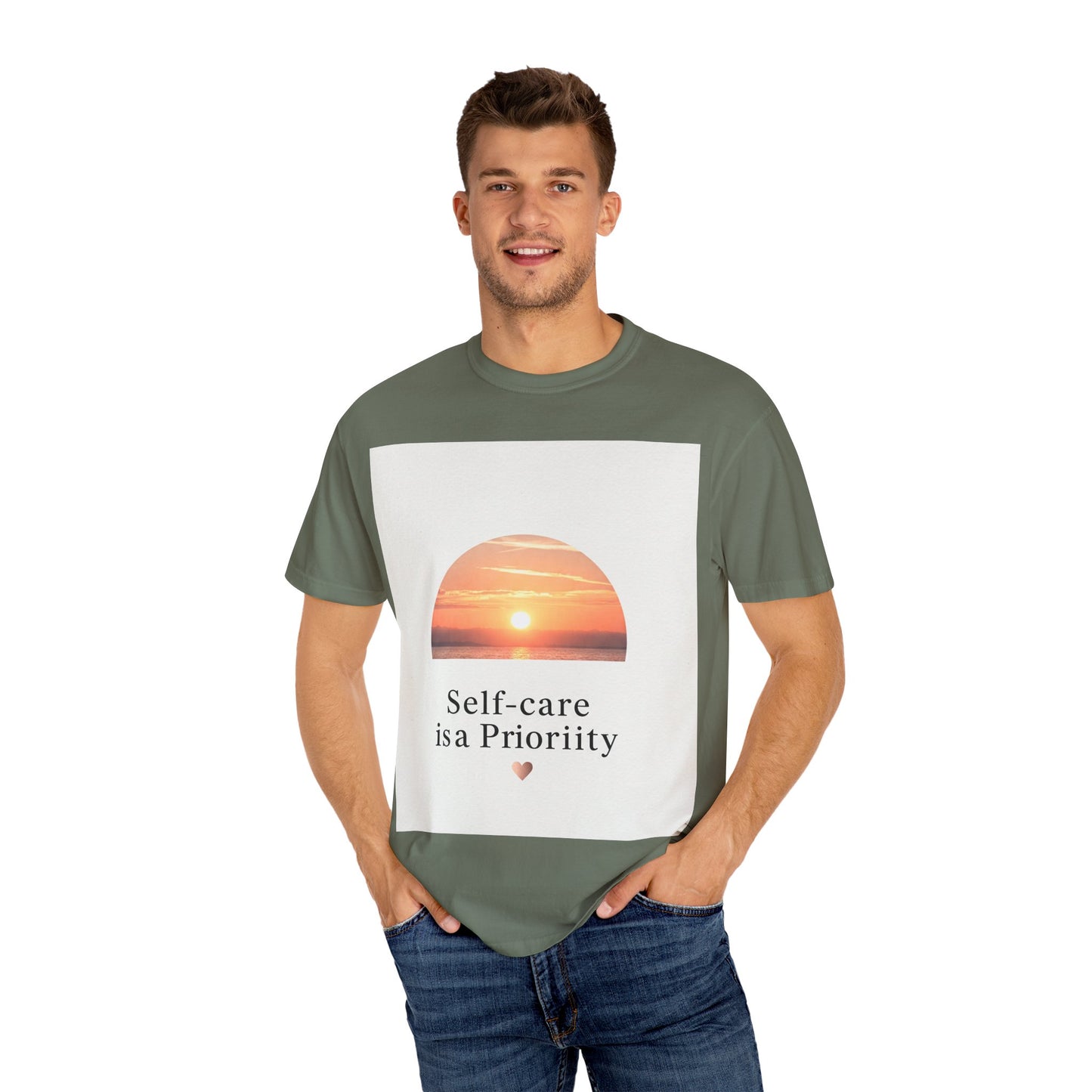 Self-Care ဦးစားပေး Unisex Garment-Dyed T-Shirt