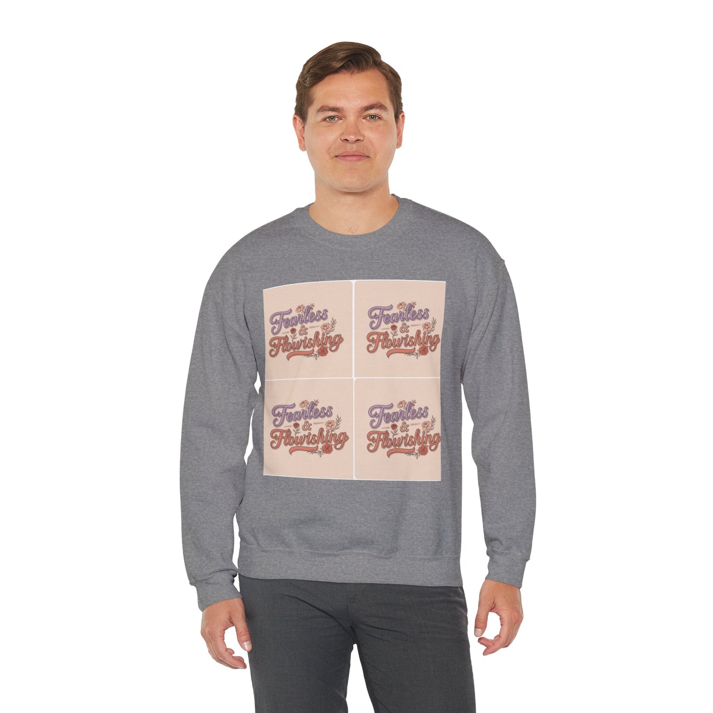 Fearless & Flourishing Crewneck Sweatshirt - Unisex Heavy Blend™ - Cozy Inspirational Apparel