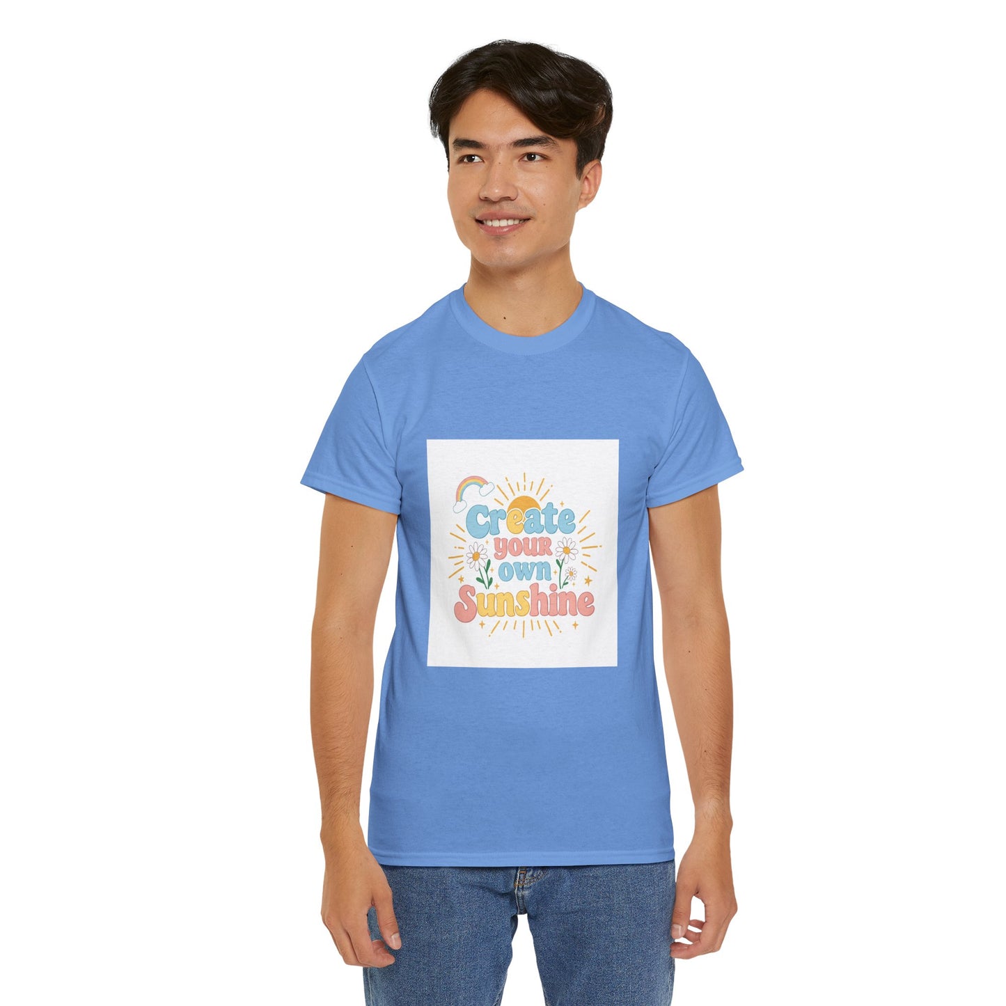 Create Your Own Sunshine Unisex Heavy Cotton Tee - Positive Vibe T-Shirt for Joyful Moments