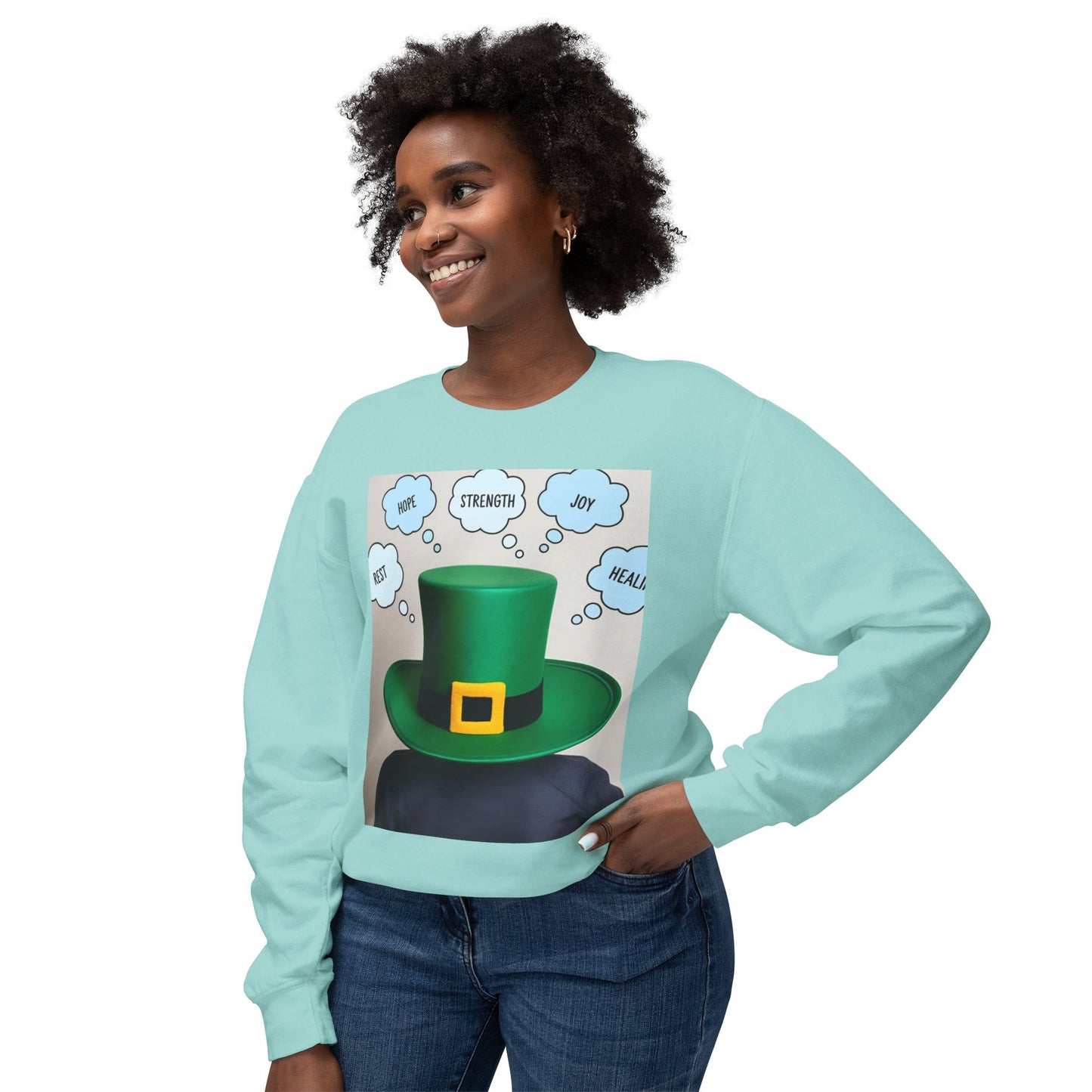 St Patrick's Day Crewneck-trui - Hoop, Krag, Vreugde, Genees