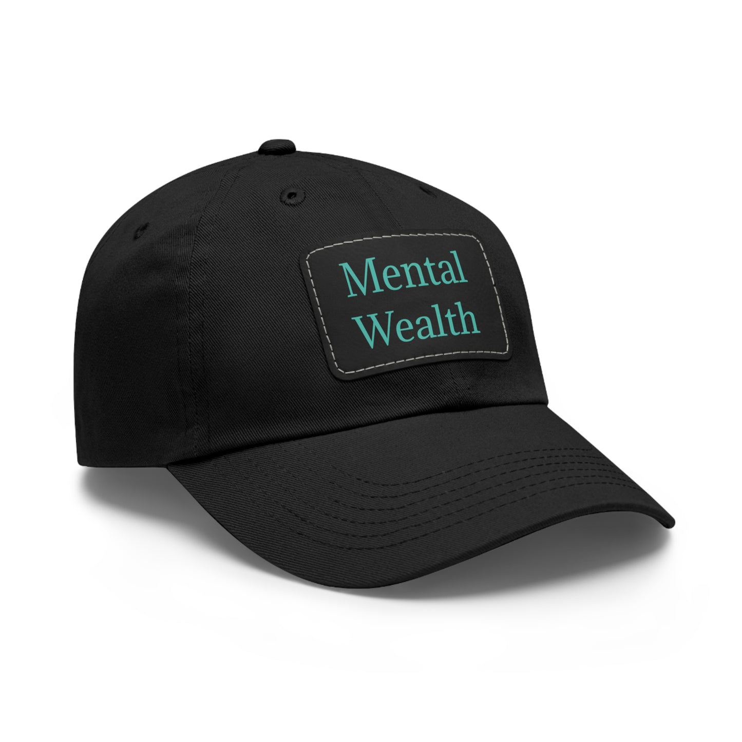 Mental Wealth Dad Hat with Leather Patch - Classic Style Cap for Mindfulness