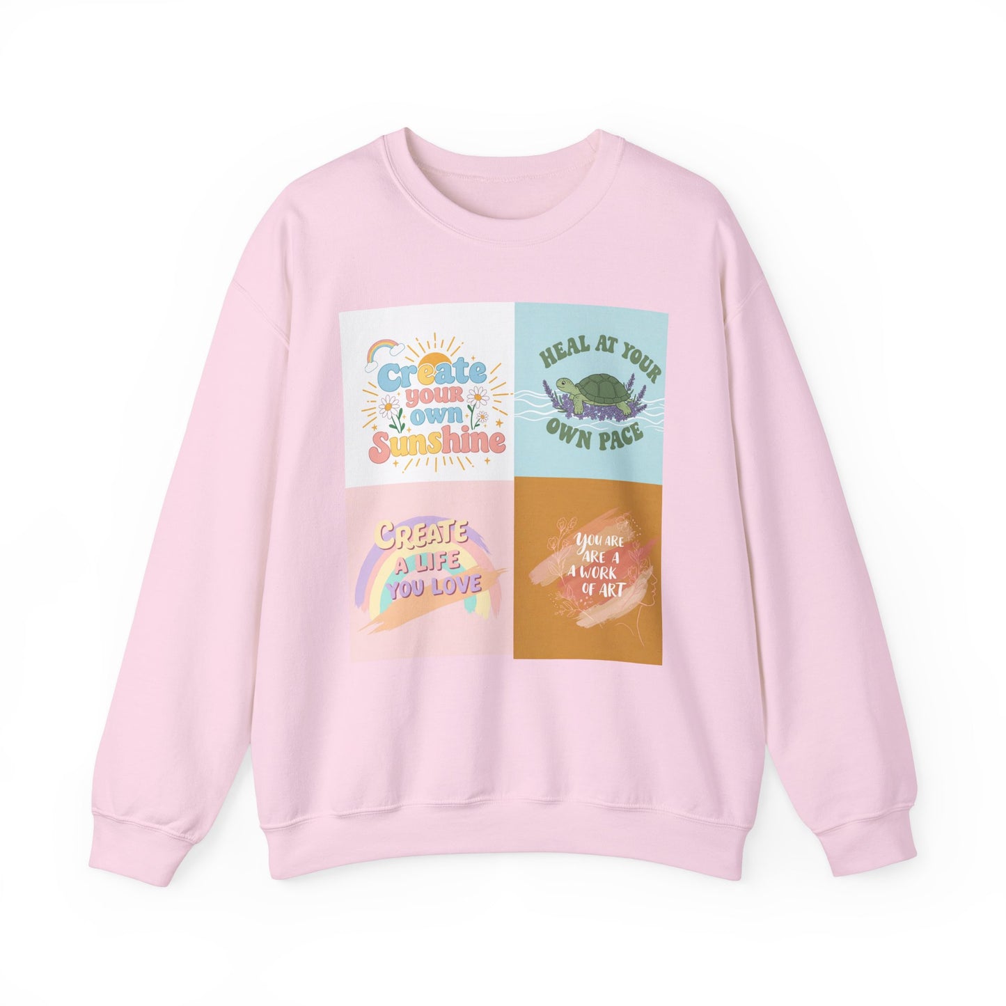 Inspirational Crewneck Sweatshirt - "Create Your Own Sunshine" & More