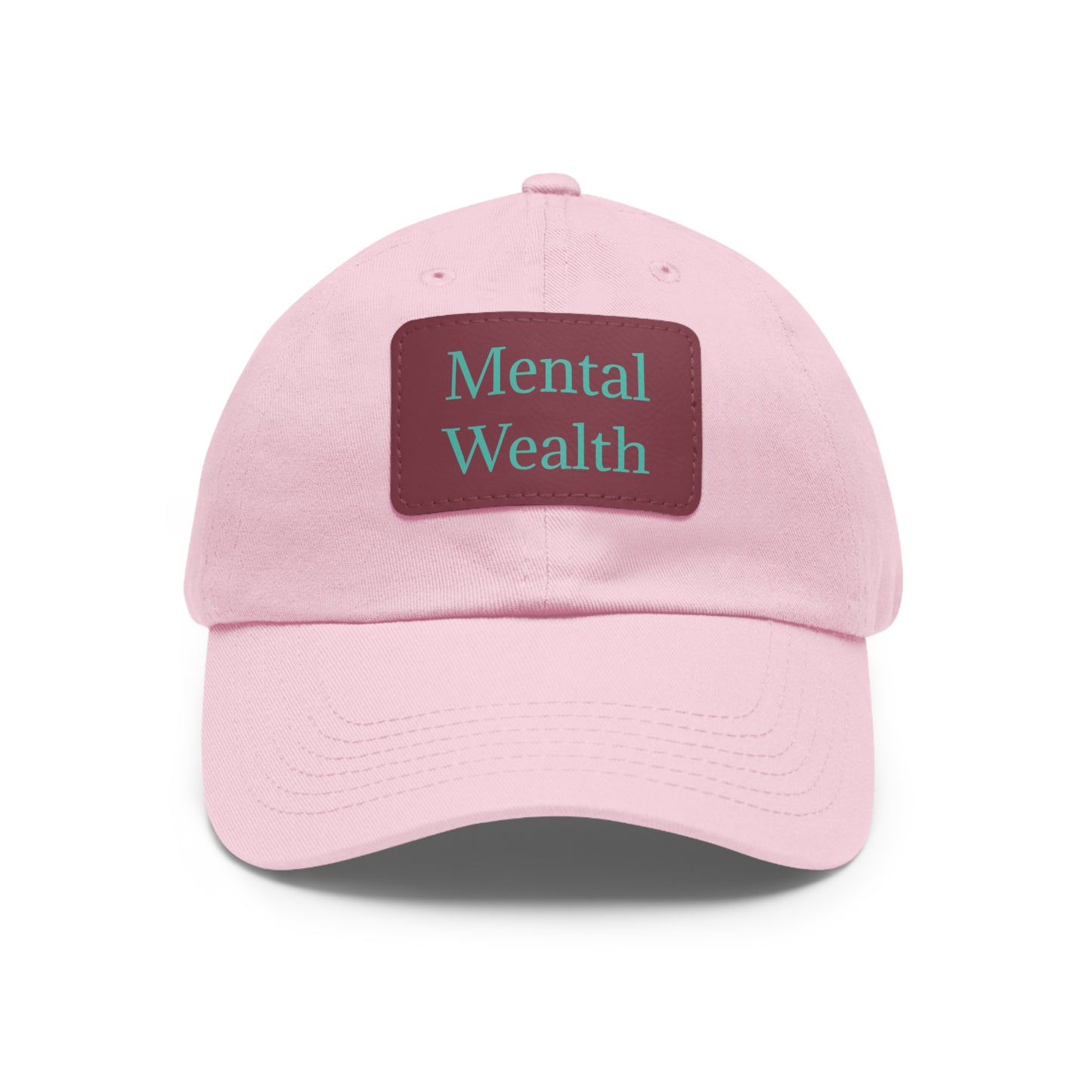 Mental Wealth Dad Hat with Leather Patch - Classic Style Cap for Mindfulness