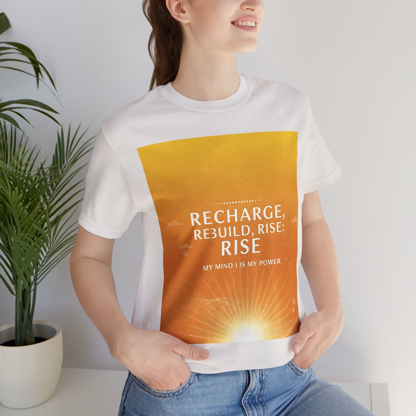 Front Print Design -" Recharge, Rebuild, Rise" T-Shirt