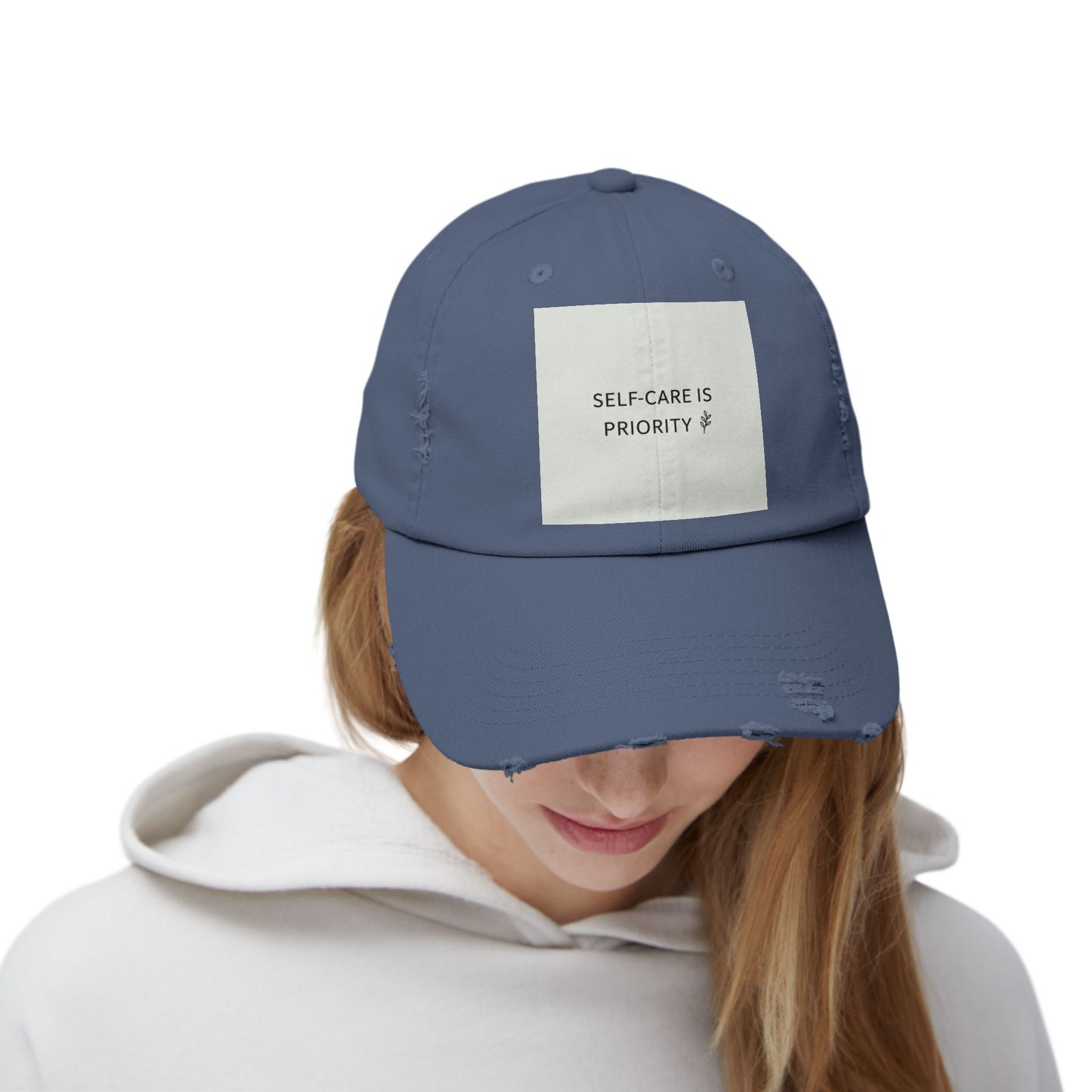 Distressed Cap - Self-Care is Priority Hat