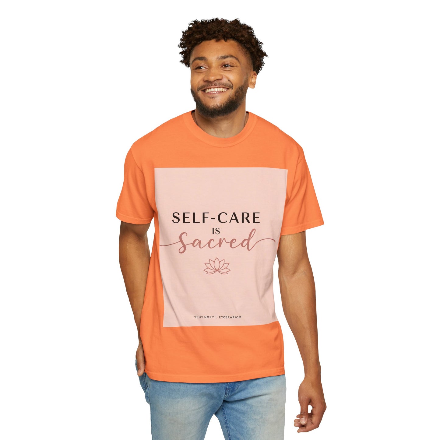 Front Print Design "Self-Care is Sacred" T-Shirt