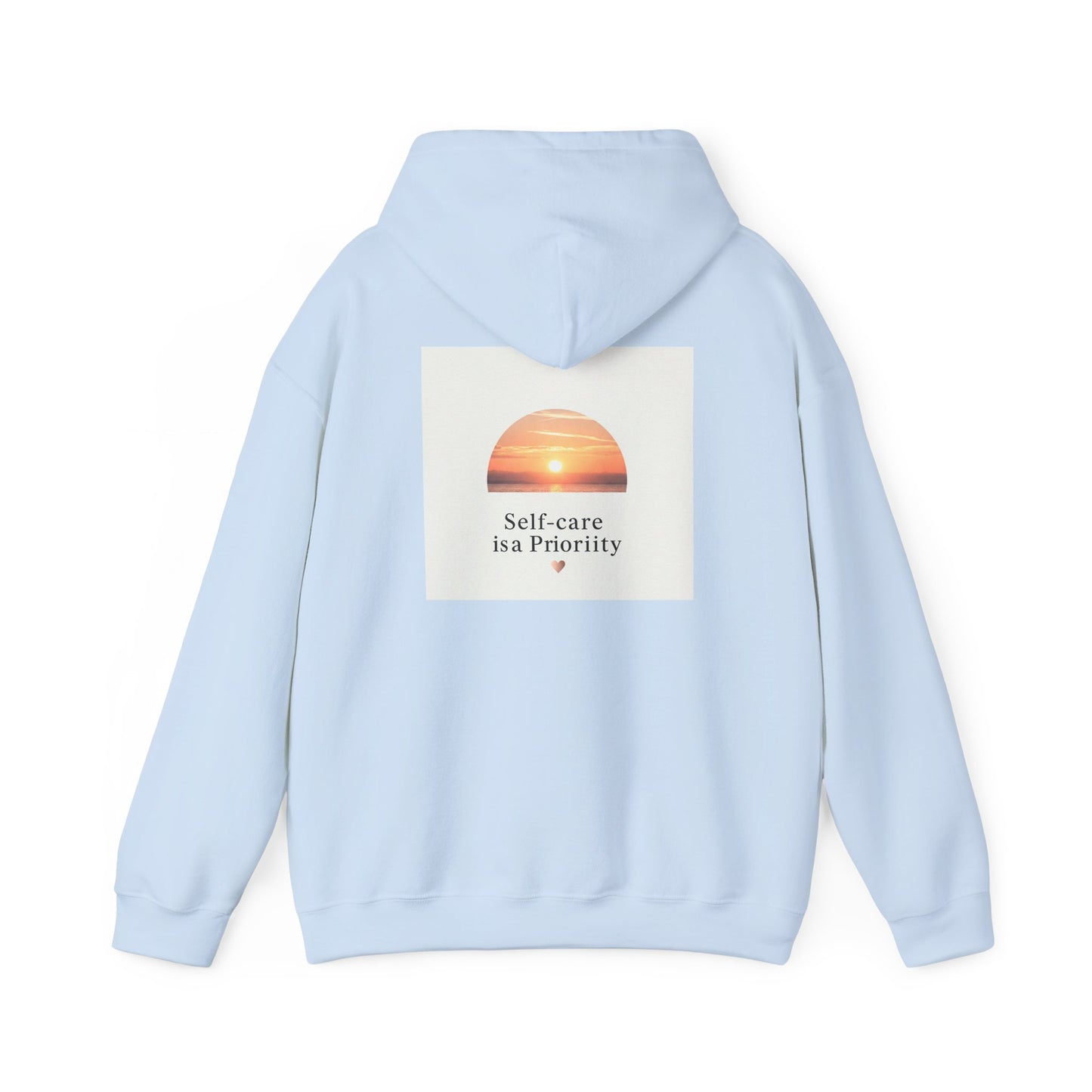 Back Print Design "Self-Care is a Priority" Hoodie