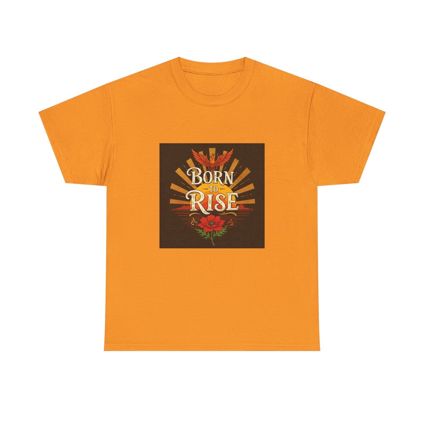 Born to Rise Unisex Heavy Cotton Tee - Inspirational Graphic Shirt