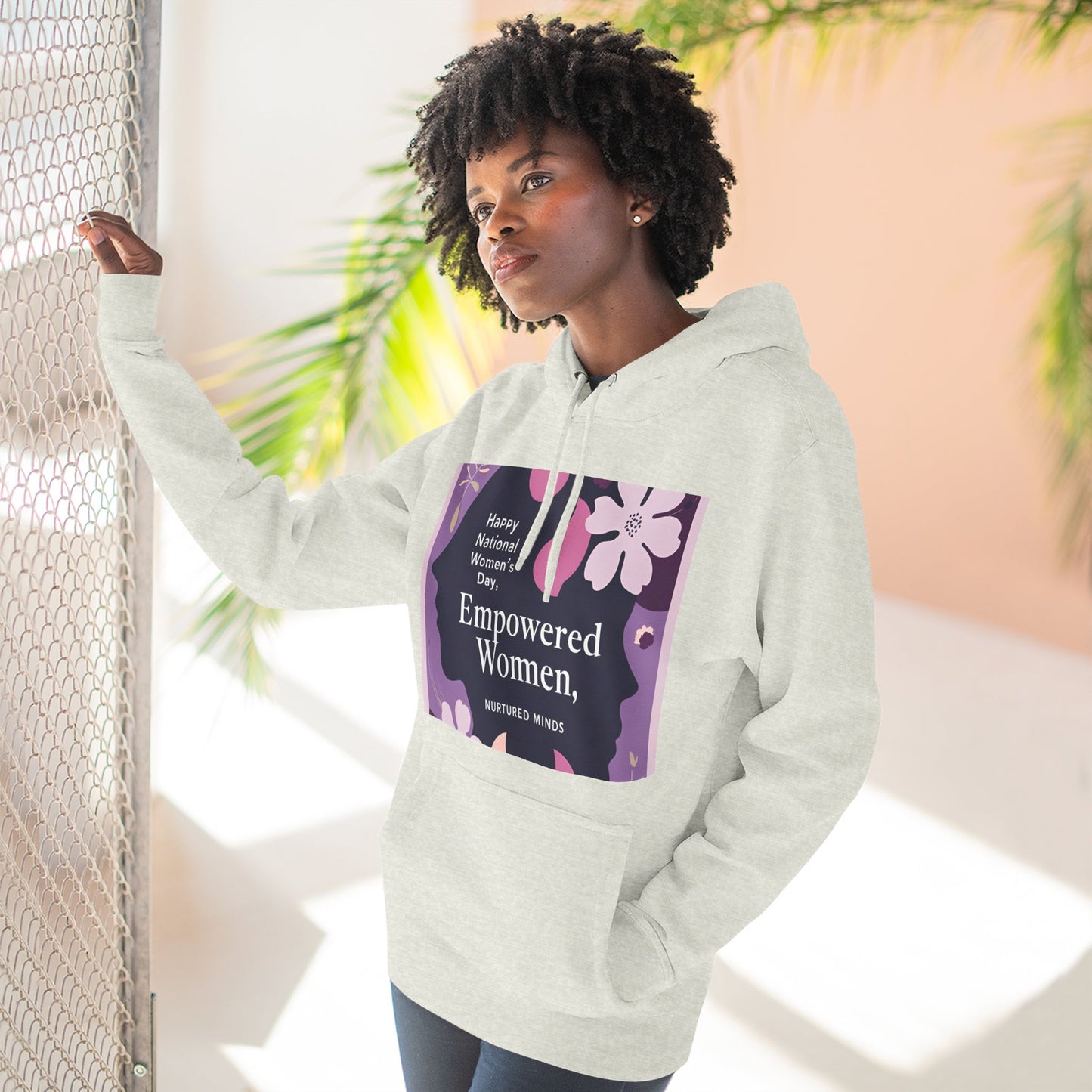 Empowered Women Fleece Hoodie - ပျော်ရွှင်ဖွယ် အမျိုးသား အမျိုးသမီးများနေ့ ဒီဇိုင်း