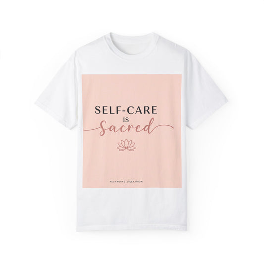 Front Print Design "Self-Care is Sacred" T-Shirt