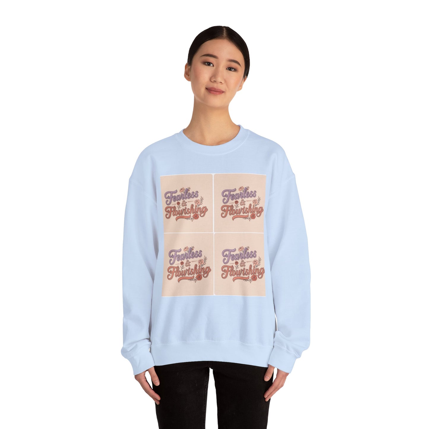 Fearless & Flourishing Crewneck Sweatshirt - Unisex Heavy Blend™ - Cozy Inspirational Apparel