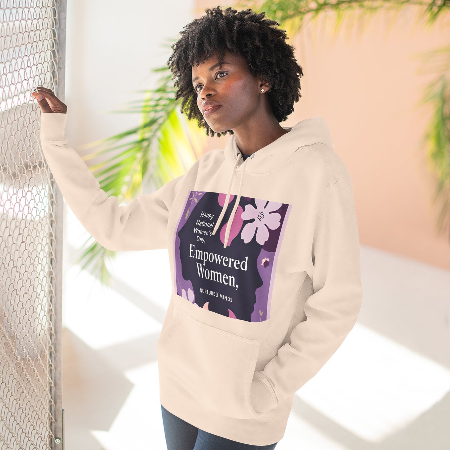 Empowered Women Fleece Hoodie - Happy National Women's Day Design