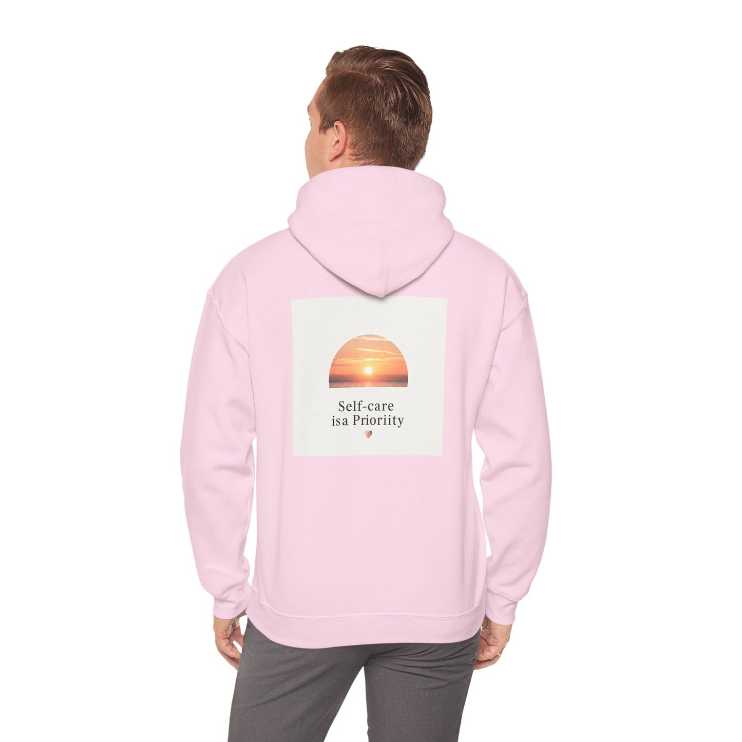 Back Print Design "Self-Care is a Priority" Hoodie