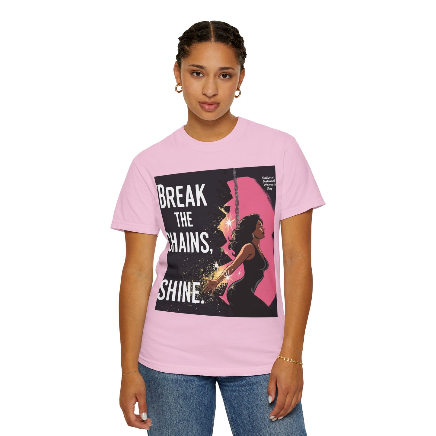 Empowerment T-Shirt: "Break the Chains, Shine" - Unisex Garment-Dyed Tee for National Freedom Day