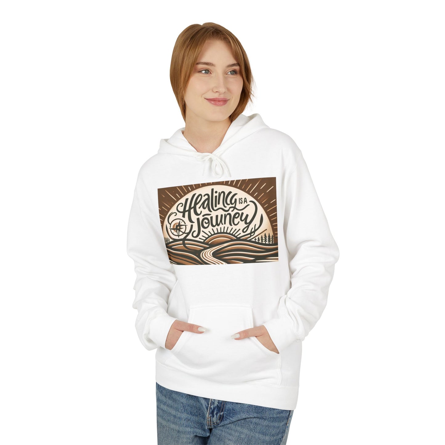 Healing Journey Unisex Fleece Hoodie - Cozy and Inspirational Wear