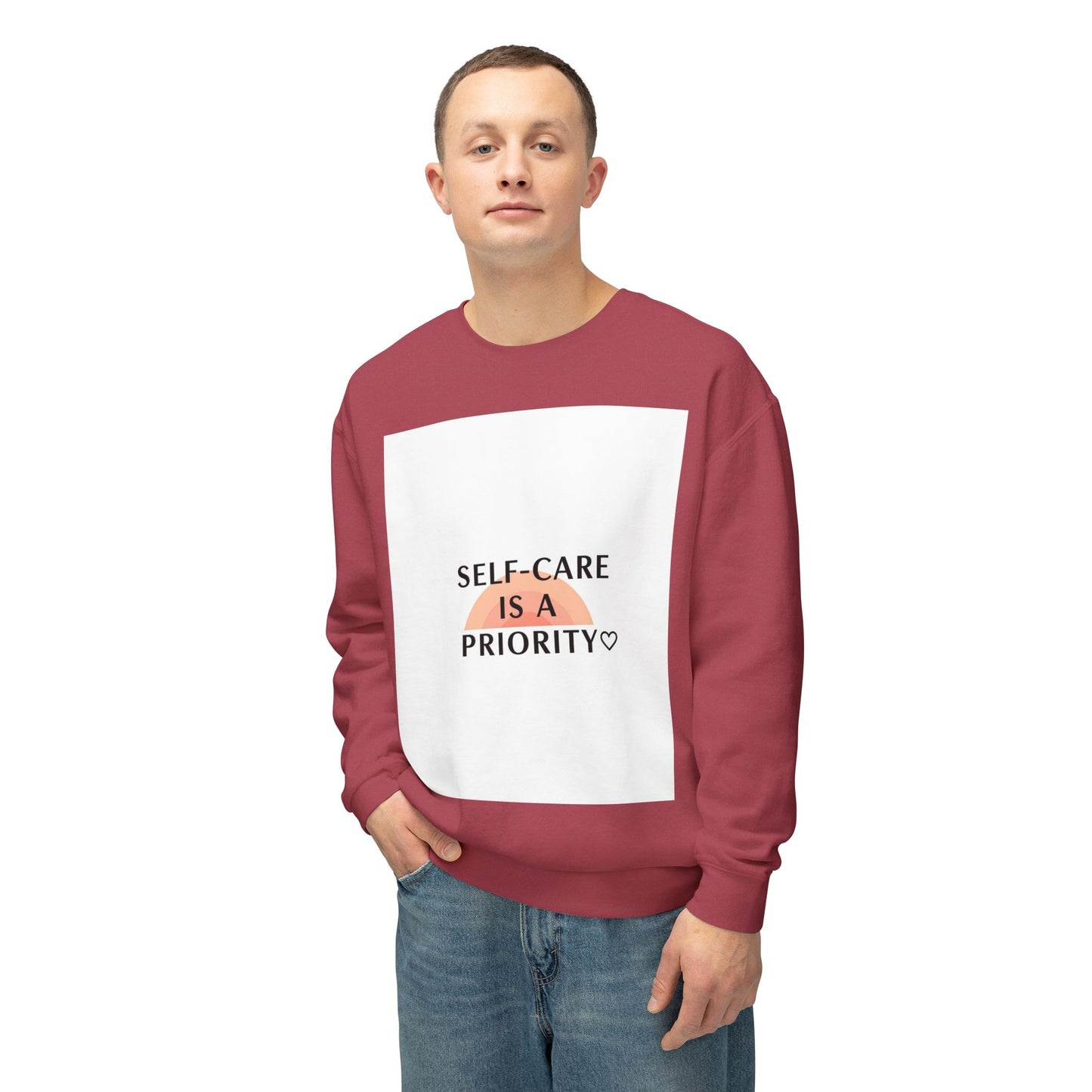 Self-Care Is a Priority Unisex Lightweight Sweatshirt