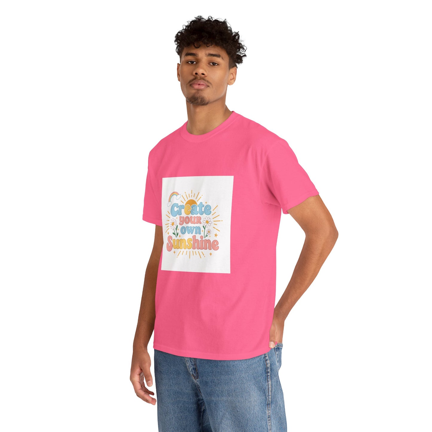 Create Your Own Sunshine Unisex Heavy Cotton Tee - Positive Vibe T-Shirt for Joyful Moments