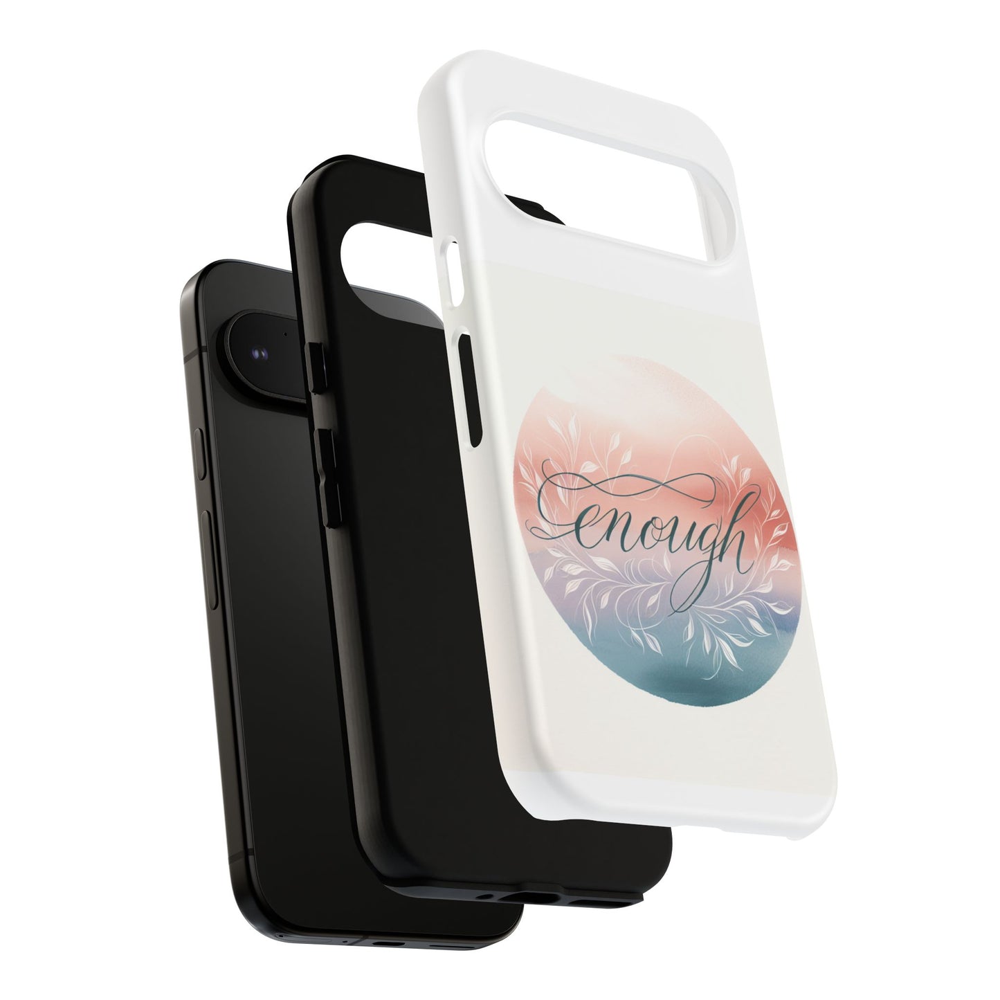 Floral iPhone Case - 'Enough' Design - Tough & Protective Phone Cover