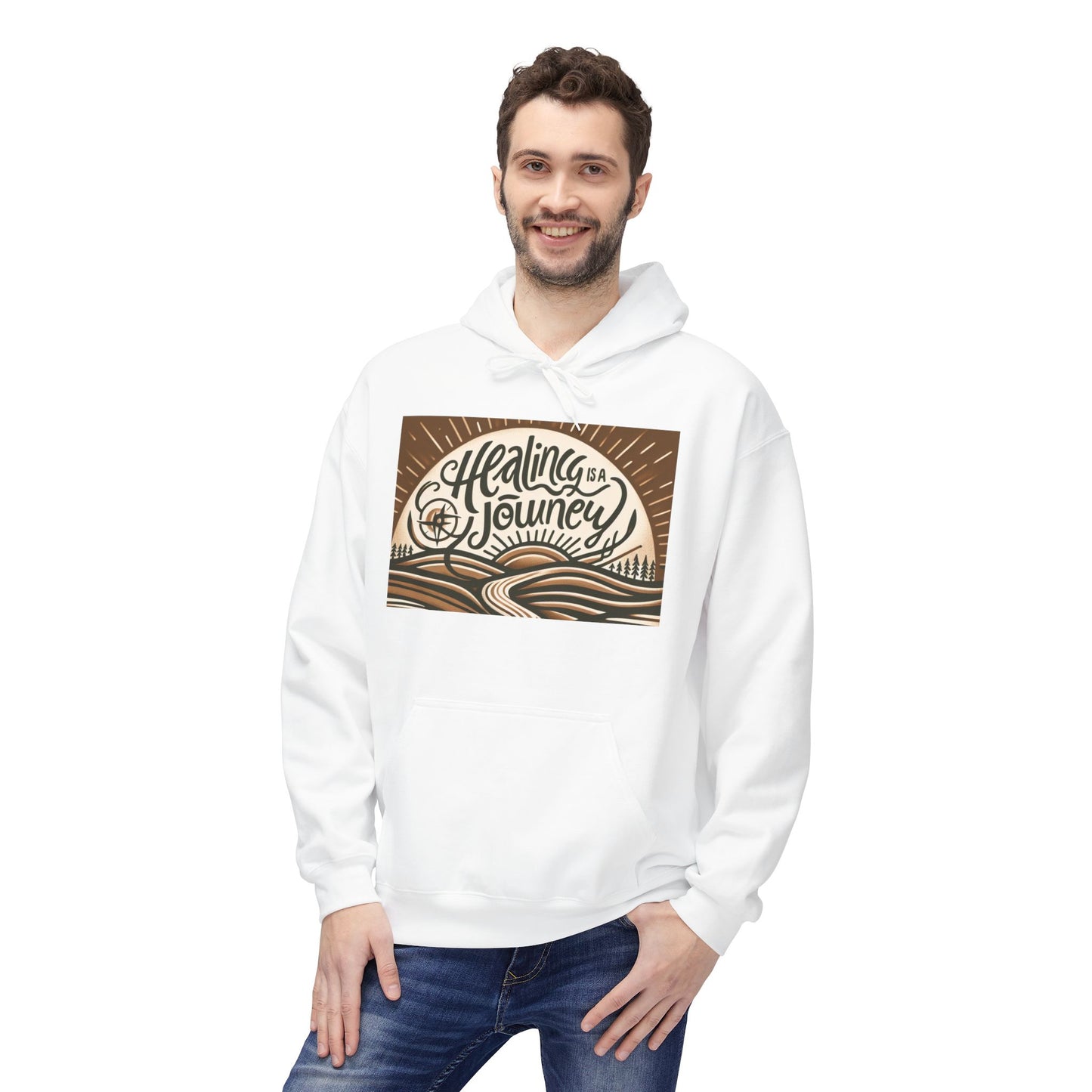 Healing Journey Unisex Fleece Hoodie - Cozy and Inspirational Wear