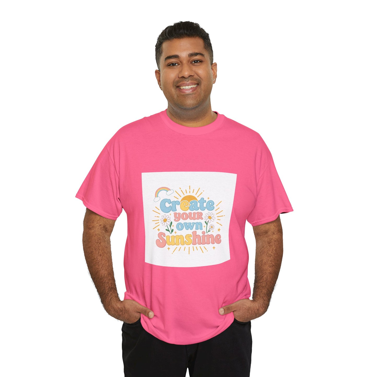 Create Your Own Sunshine Unisex Heavy Cotton Tee - Positive Vibe T-Shirt for Joyful Moments