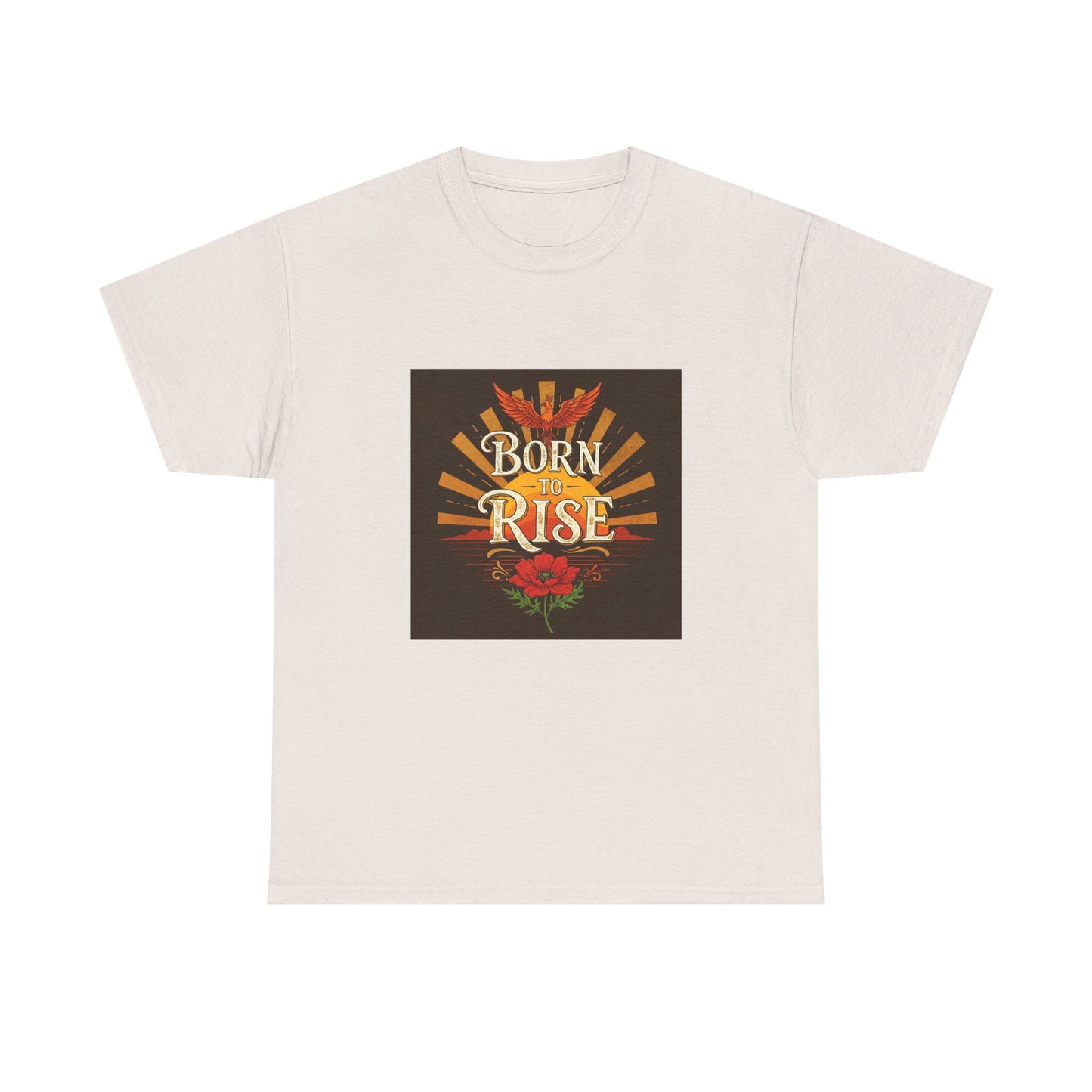 Born to Rise Unisex Heavy Cotton Tee - Inspirational Graphic Shirt